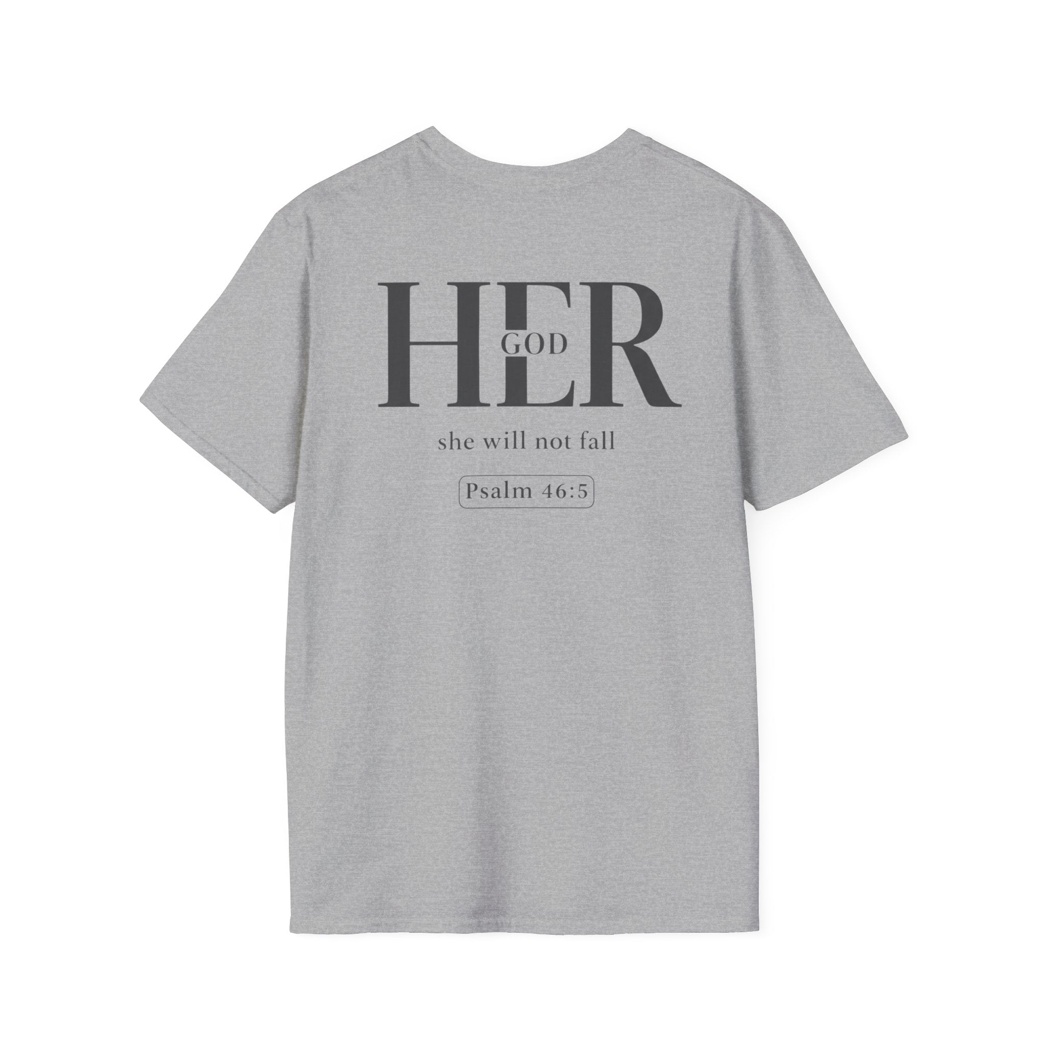 Psalm 46:5 - "God is Within Her" (Ladies) (Design on Back/Logo on Front)