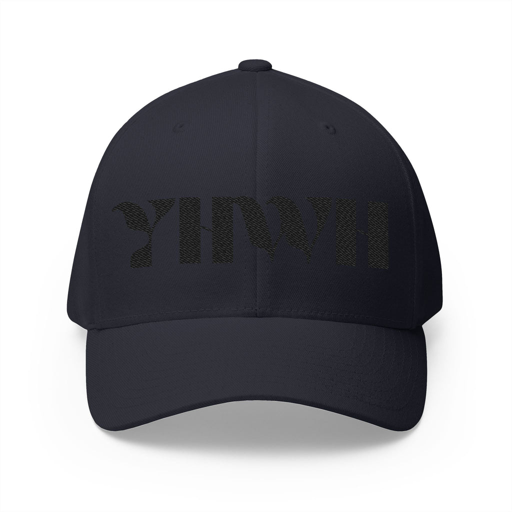 "YHWH" FlexFit Closed-Back (Black) (Embroidered Front/Back)