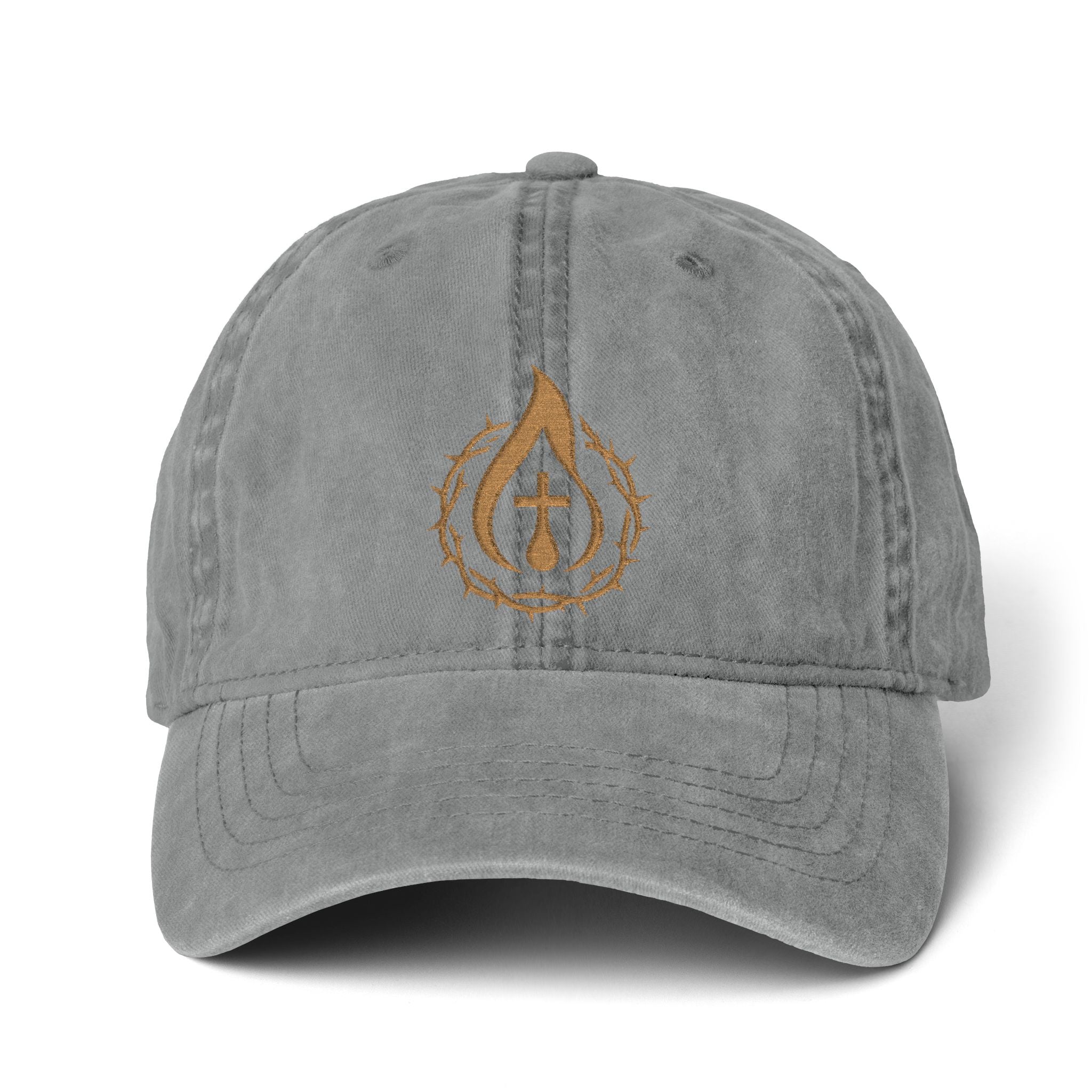 Women's "Anointed" Christian Cap (Gold Logo) (makeup-resistant w/ concealed ponytail opening)