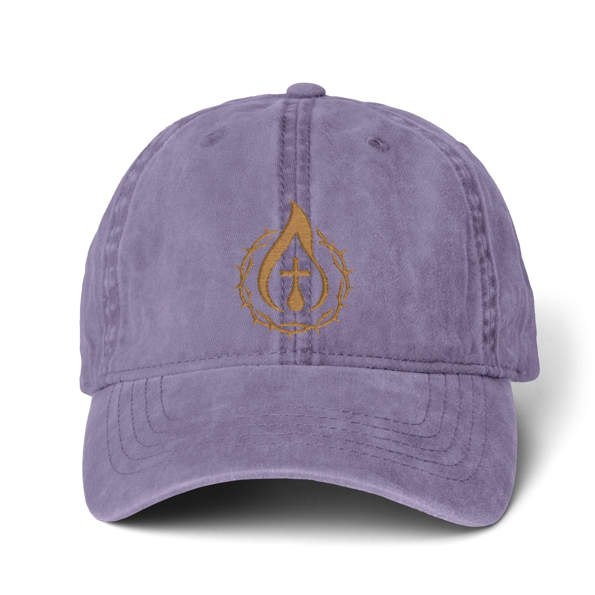 Women's "Anointed" Christian Cap (Gold Logo) (makeup-resistant w/ concealed ponytail opening)