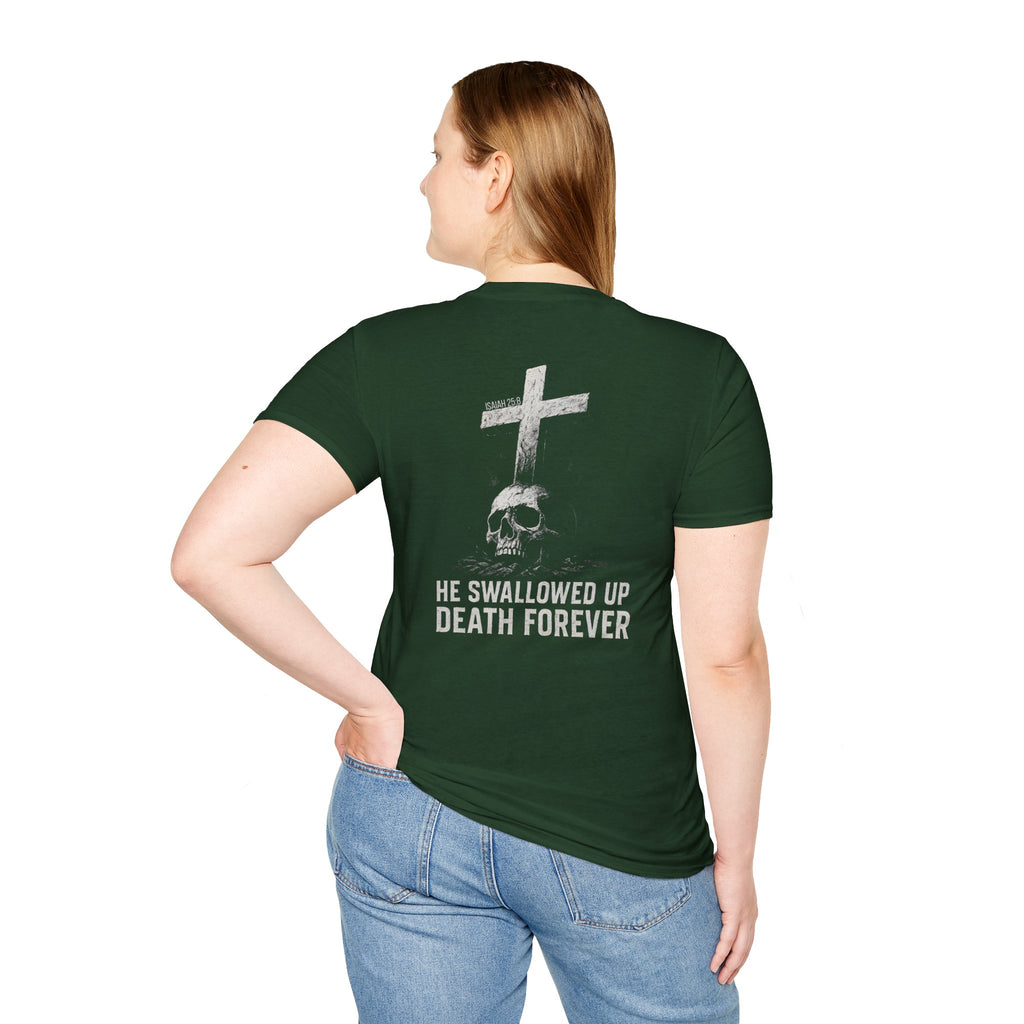 "Swallowed Death" (Light) (Design on Back/Logo on Front)