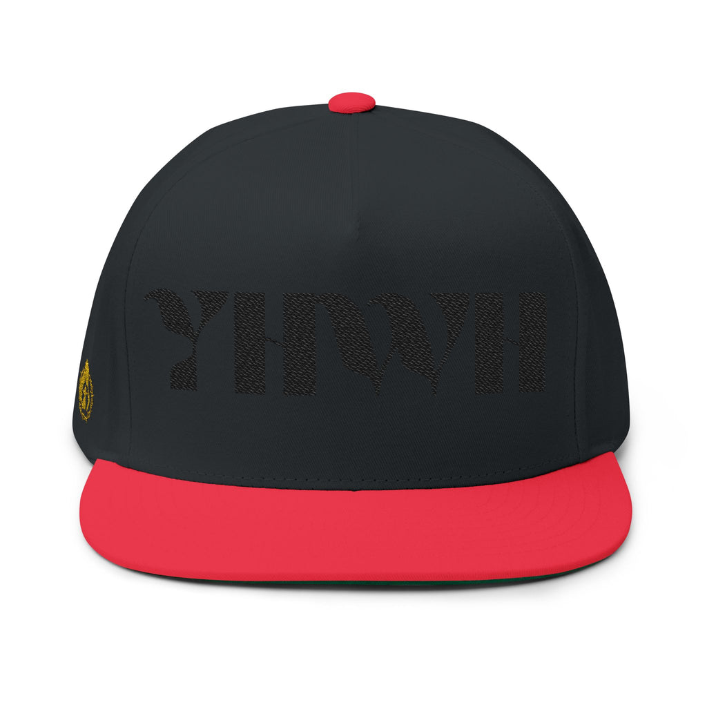 Signature Series "YHWH" (Black) Flat Bill Snap Back (Triple Embroidered)