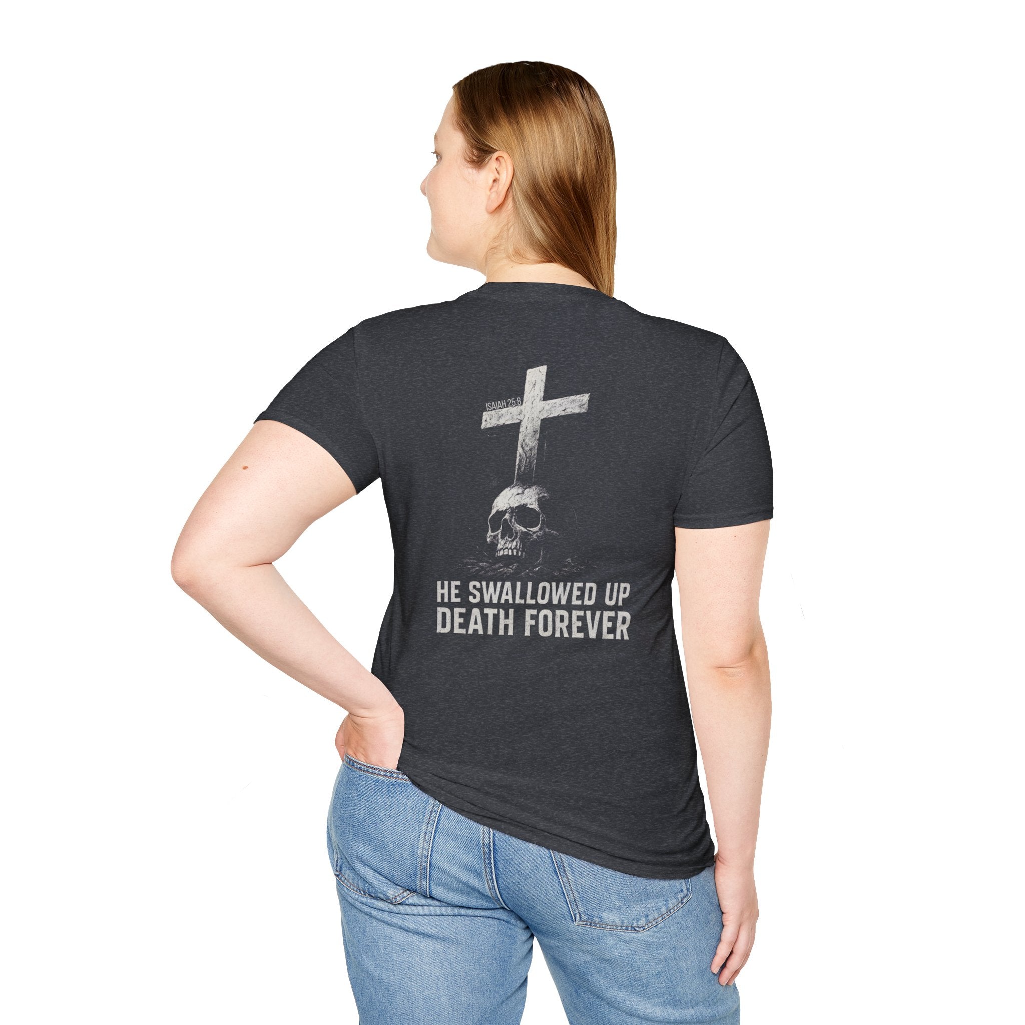 "Swallowed Death" (Light) (Design on Back/Logo on Front)