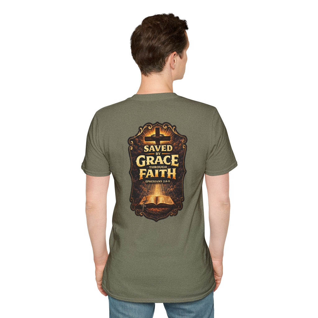 "Saved by Grace" (Design on Back/Logo on Front)