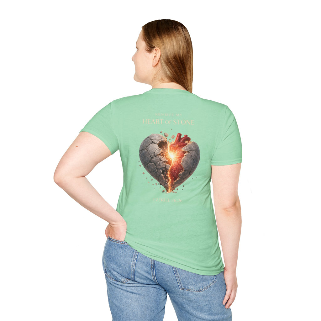 Ezekiel 36:26 - "Heart of Flesh" (Ladies) (Design on Back/Logo on Front)