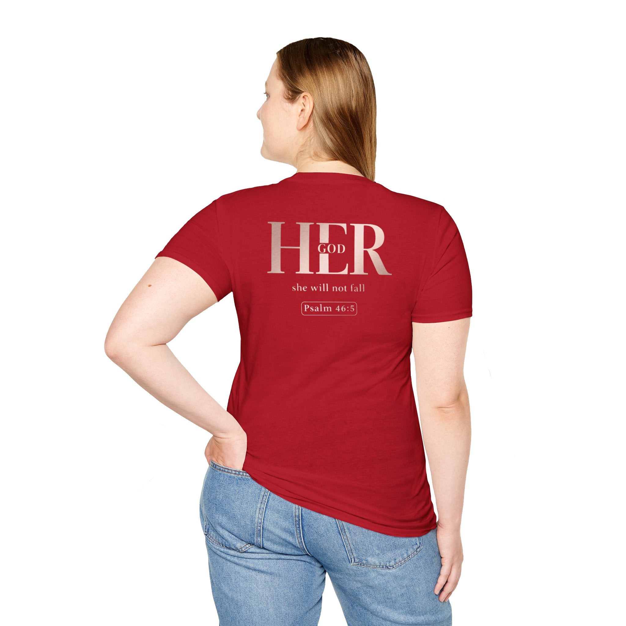 Psalm 46:5 - "God is Within Her" (Ladies) (Design on Back/Logo on Front)