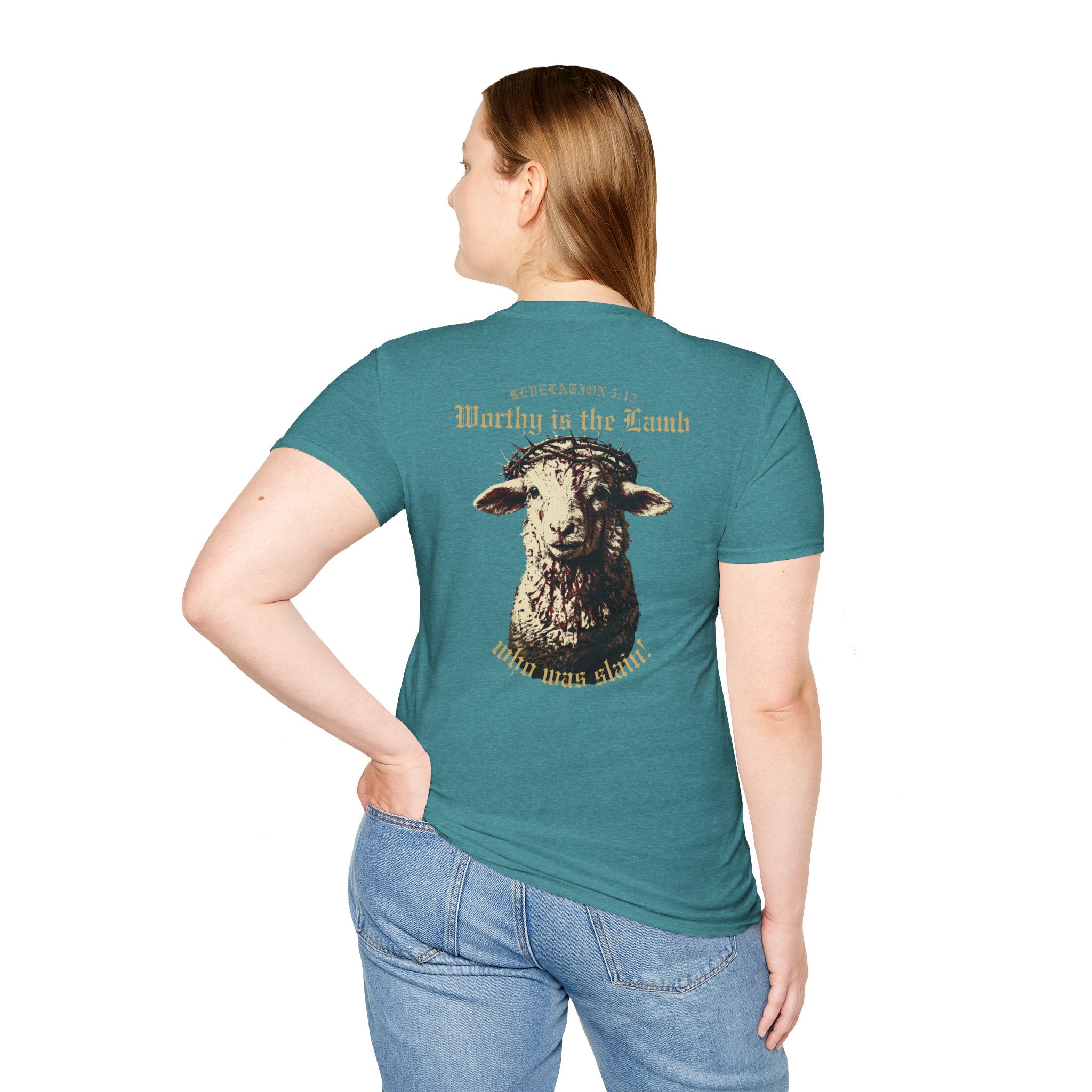 Revelation 5:12 - "Worthy is the Lamb" (Design on Back/Logo on Front)