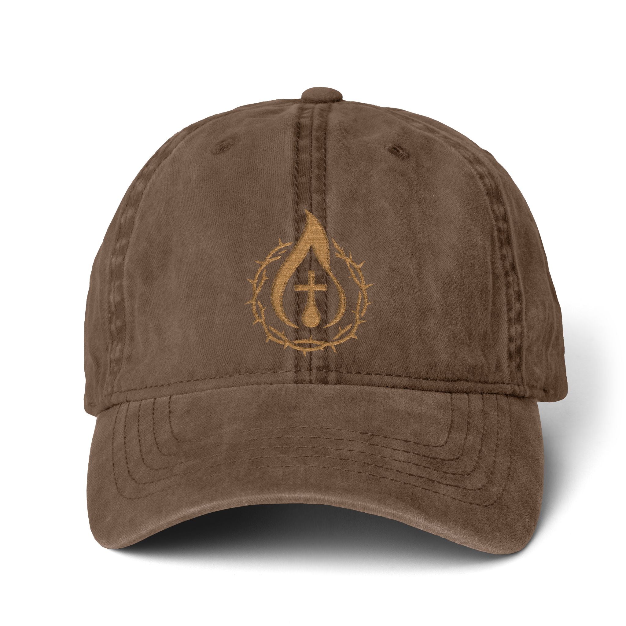 Women's "Anointed" Christian Cap (Gold Logo) (makeup-resistant w/ concealed ponytail opening)