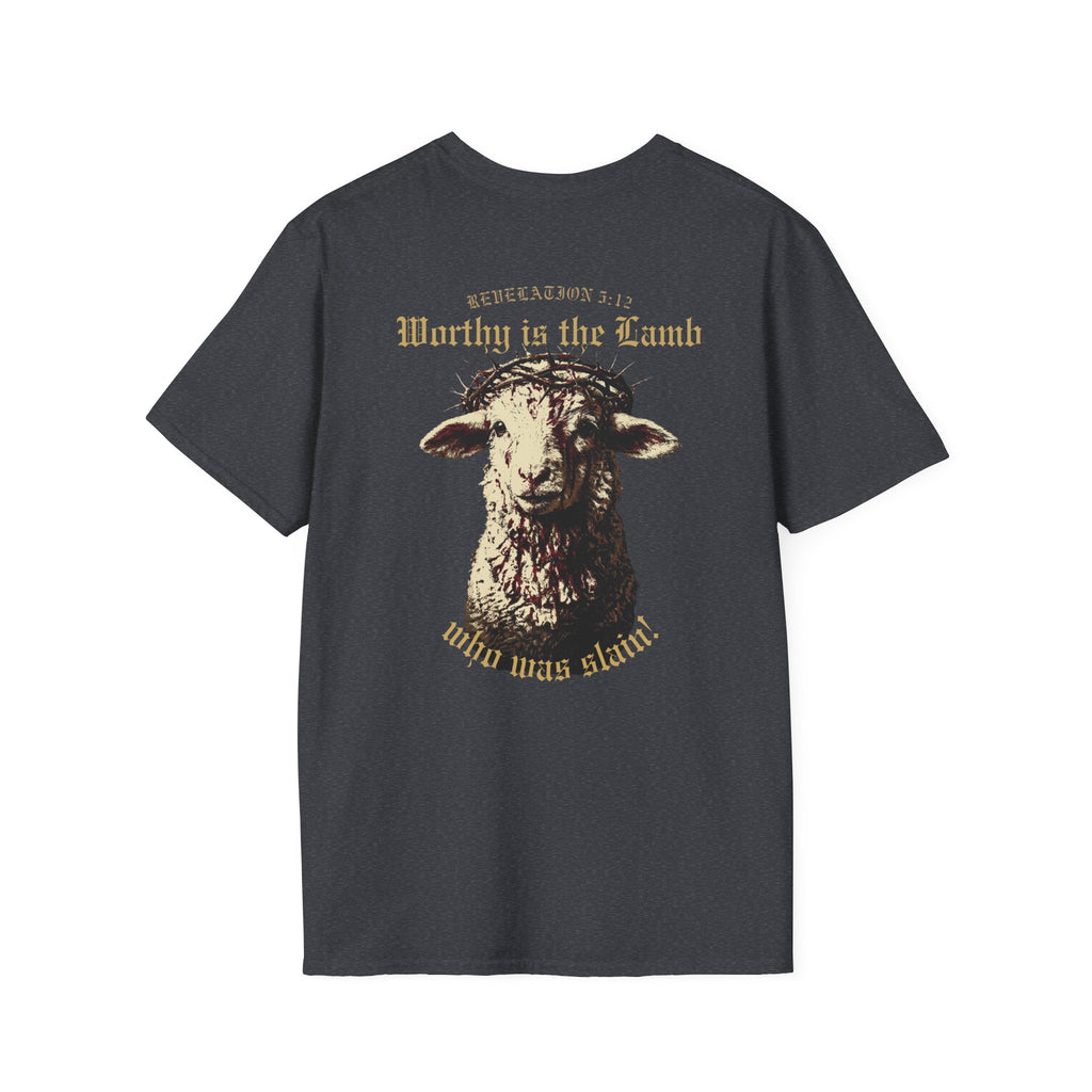 Revelation 5:12 - "Worthy is the Lamb" (Design on Back/Logo on Front)