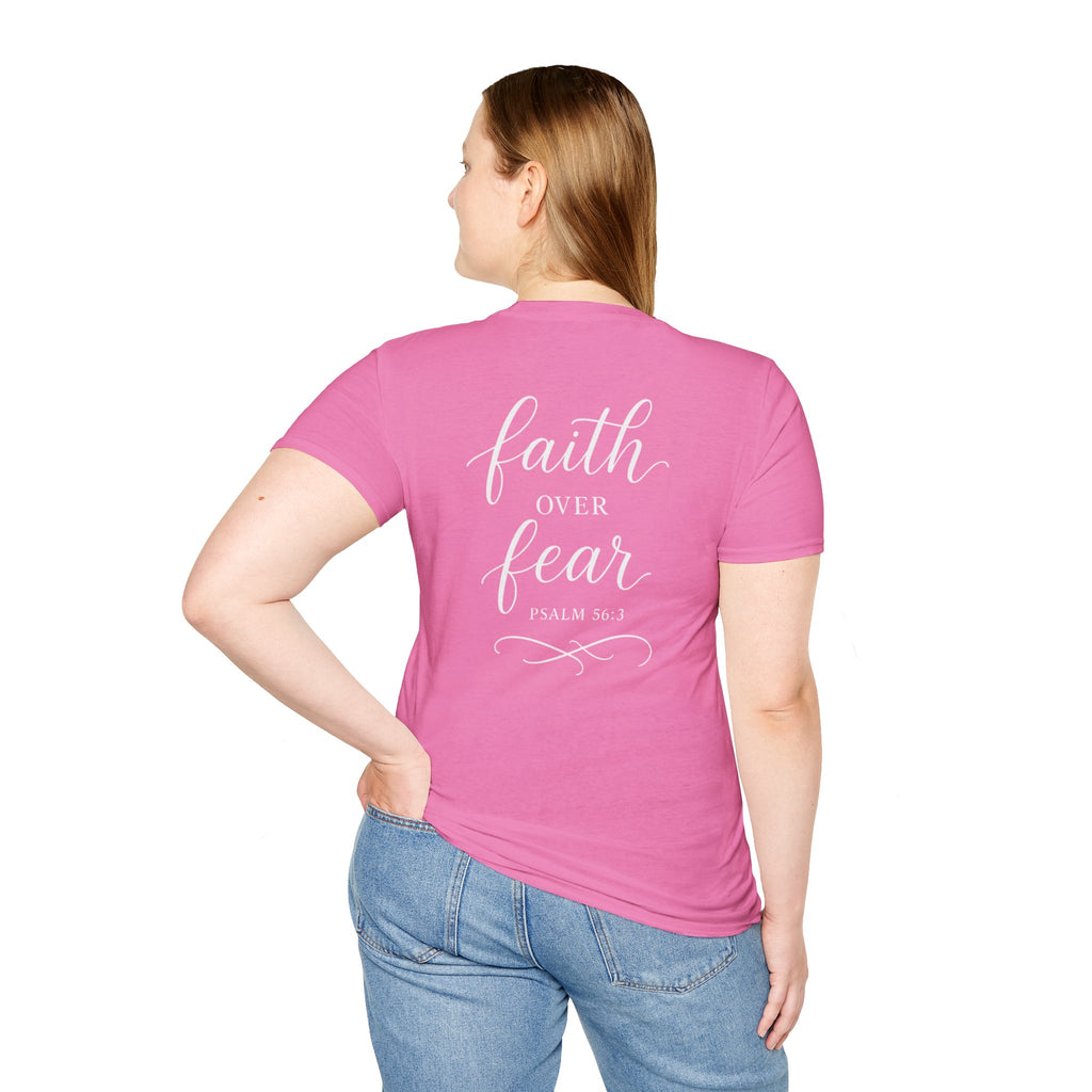 "Faith Over Fear" (Ladies) (Design on Back/Logo on Front)