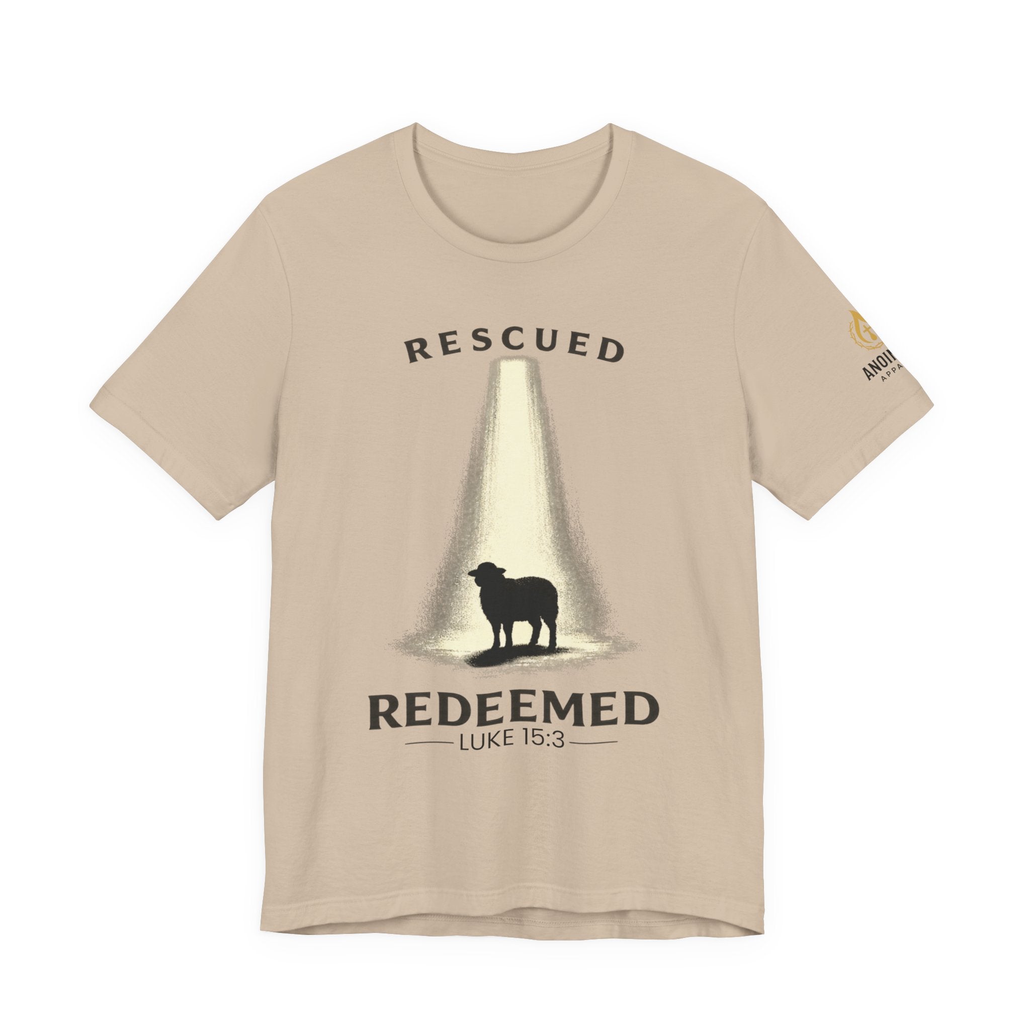 Luke 15:3 "Rescued and Redeemed" (Design on Front/Logo on Sleeve)