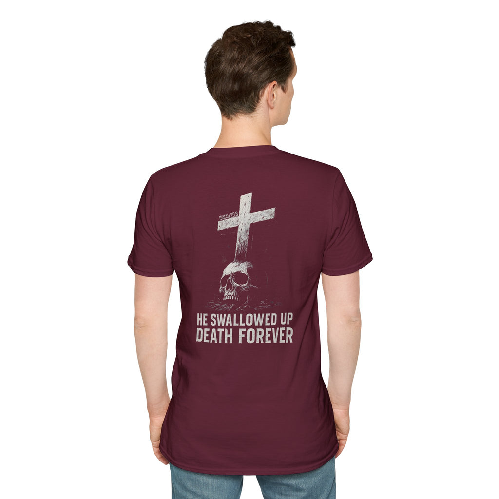 "Swallowed Death" (Light) (Design on Back/Logo on Front)