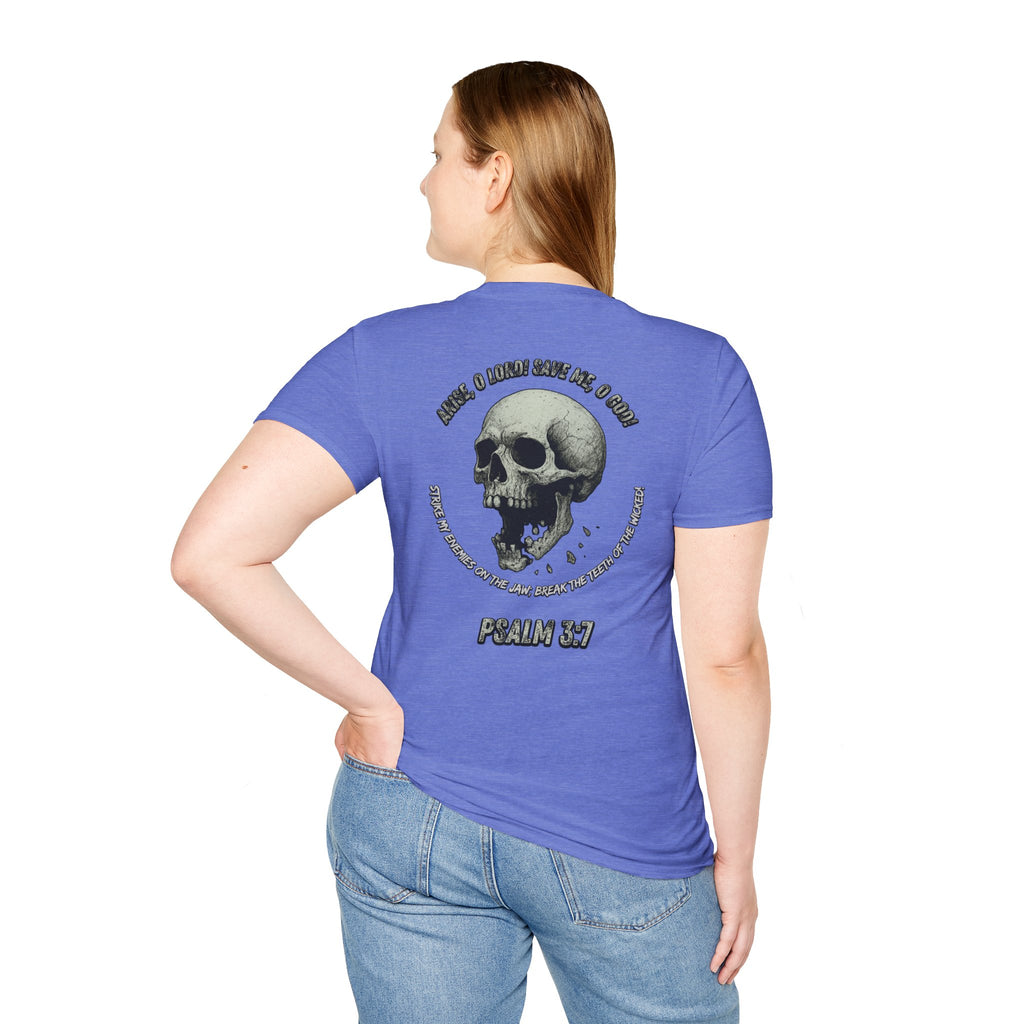 Psalm 3:7 - "Arise, O LORD!" (Monochrome) (Design on Back/Logo on Front)