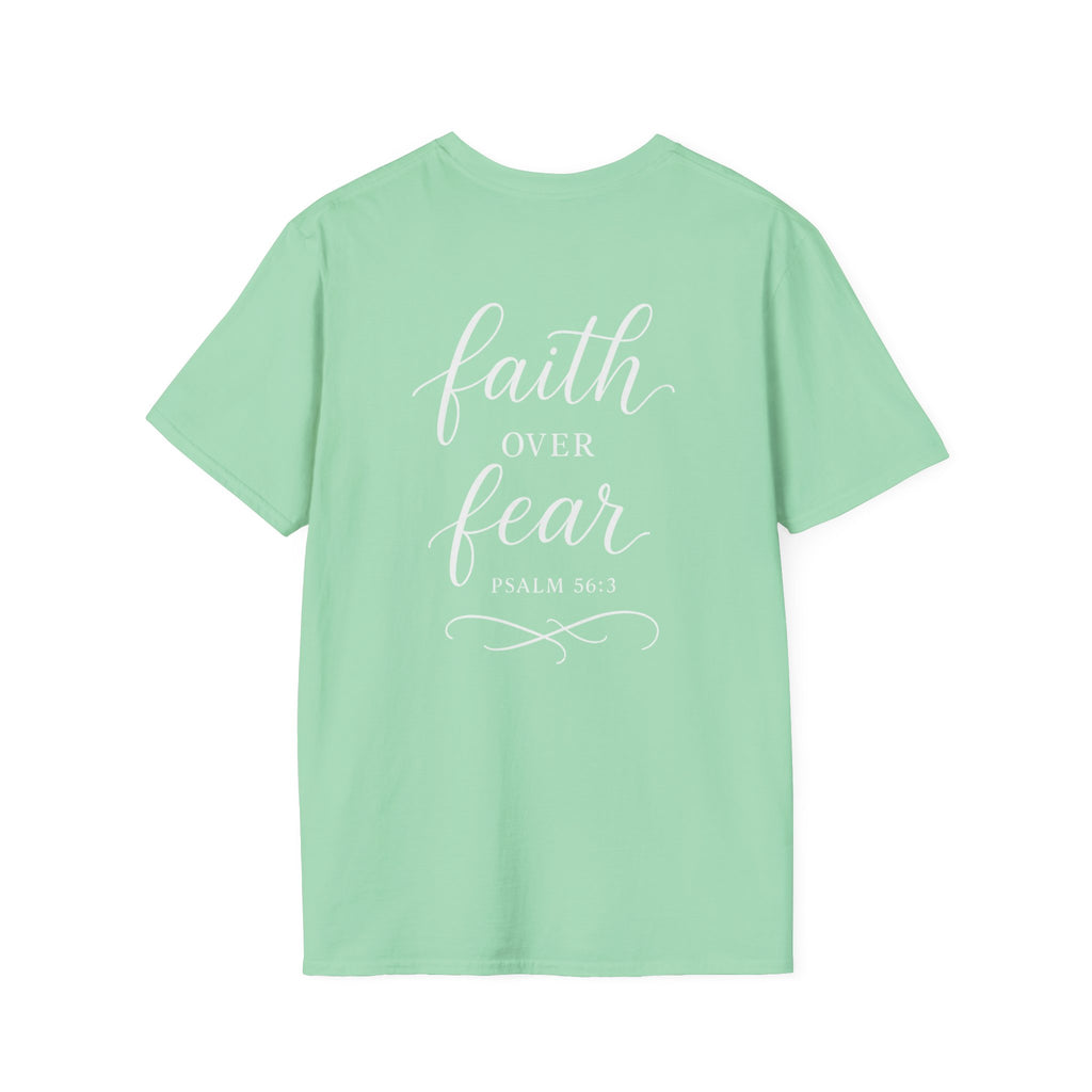 "Faith Over Fear" (Ladies) (Design on Back/Logo on Front)