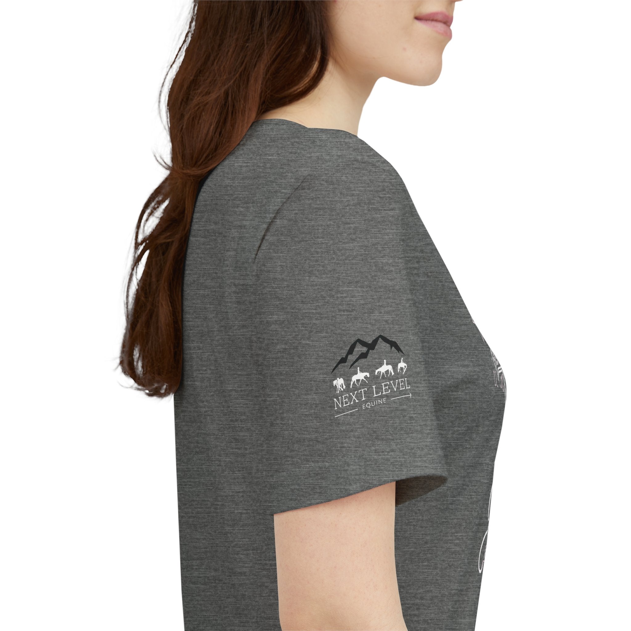 (NLE EDITION) Romans 8:14 - "I Ride With Jesus" (Ladies) (Design on Front/Logo on Sleeve)