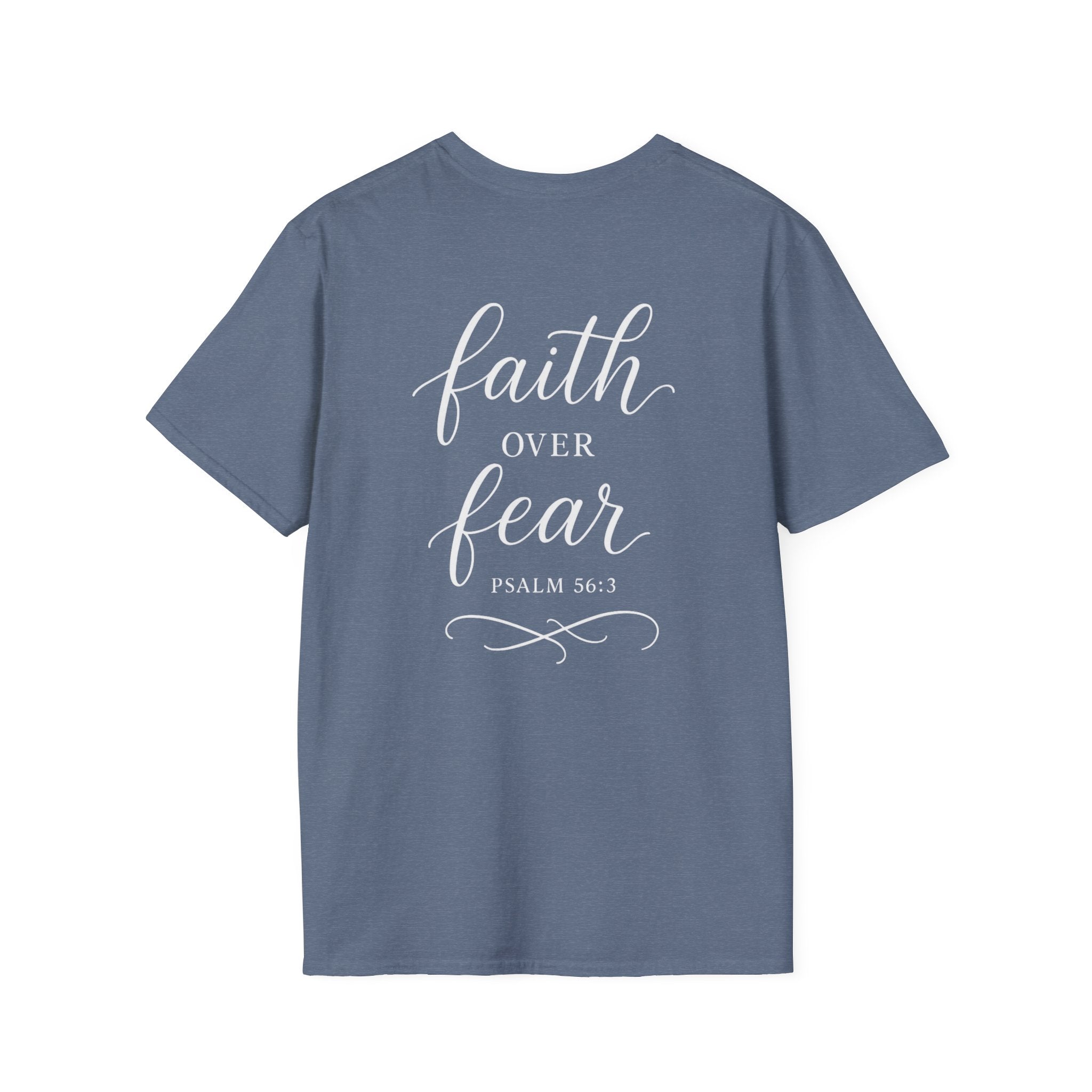 "Faith Over Fear" (Ladies) (Design on Back/Logo on Front)