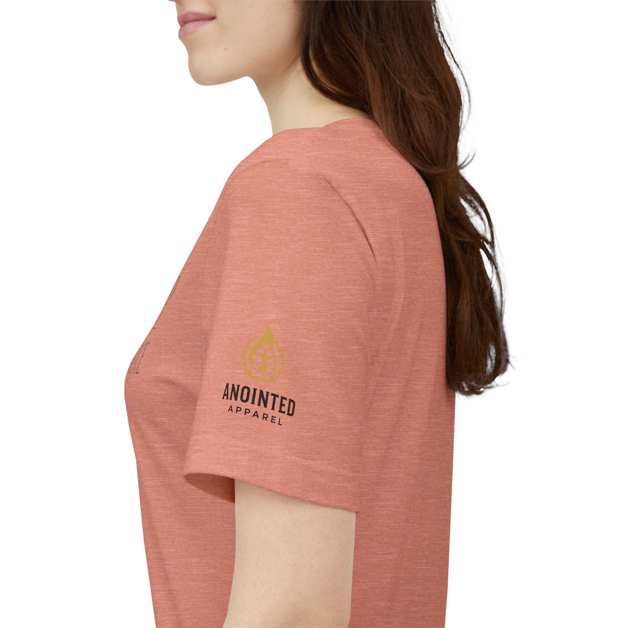 Ephesians 2:8 - "Saved by Grace" (Ladies) (Design on Front/Logo on Sleeve)