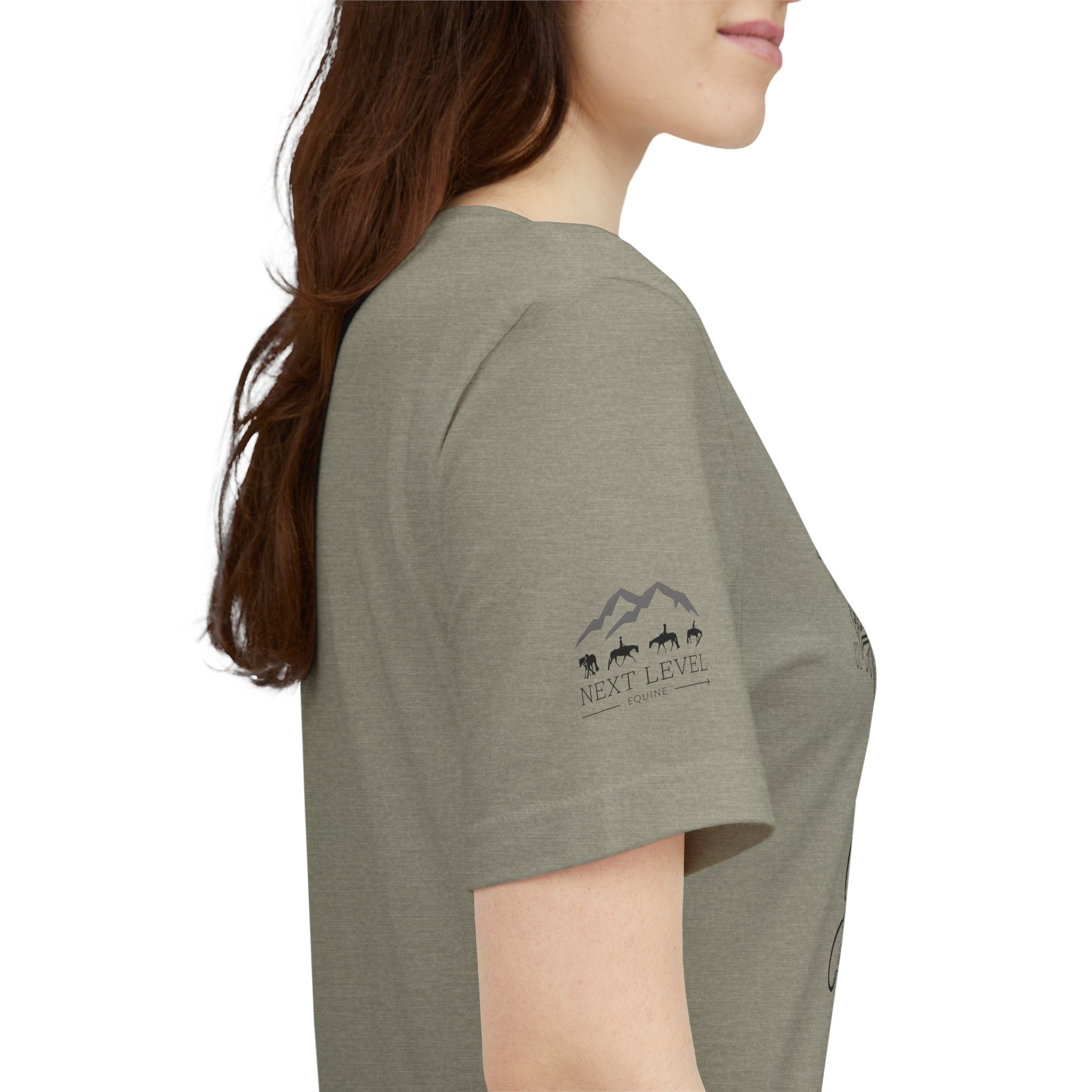 (NLE EDITION) Romans 8:14 - "I Ride With Jesus" (Ladies) (Design on Front/Logo on Sleeve)