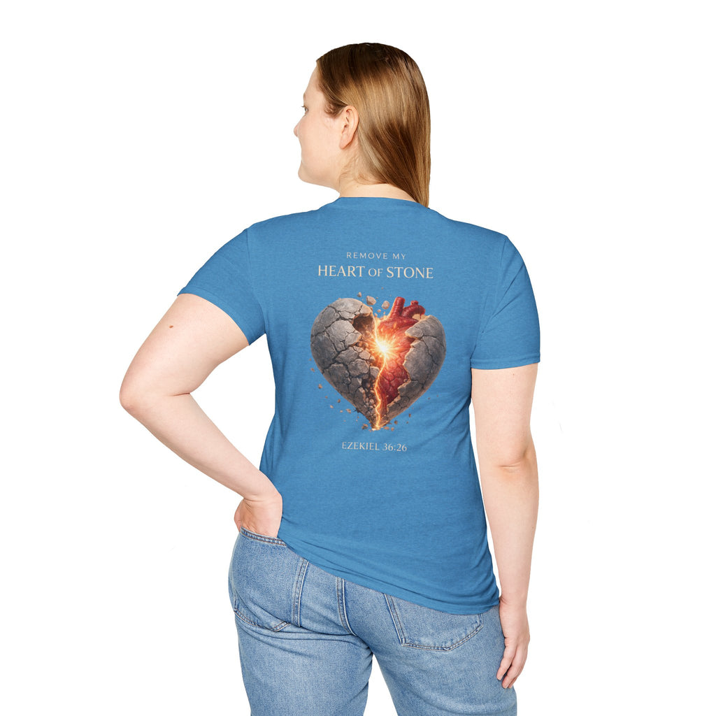 Ezekiel 36:26 - "Heart of Flesh" (Ladies) (Design on Back/Logo on Front)