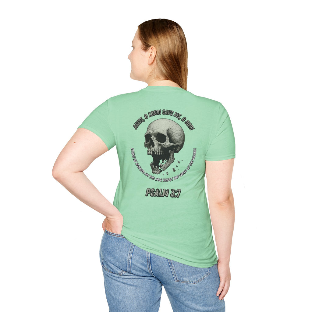 Psalm 3:7 - "Arise, O LORD!" (Monochrome) (Design on Back/Logo on Front)