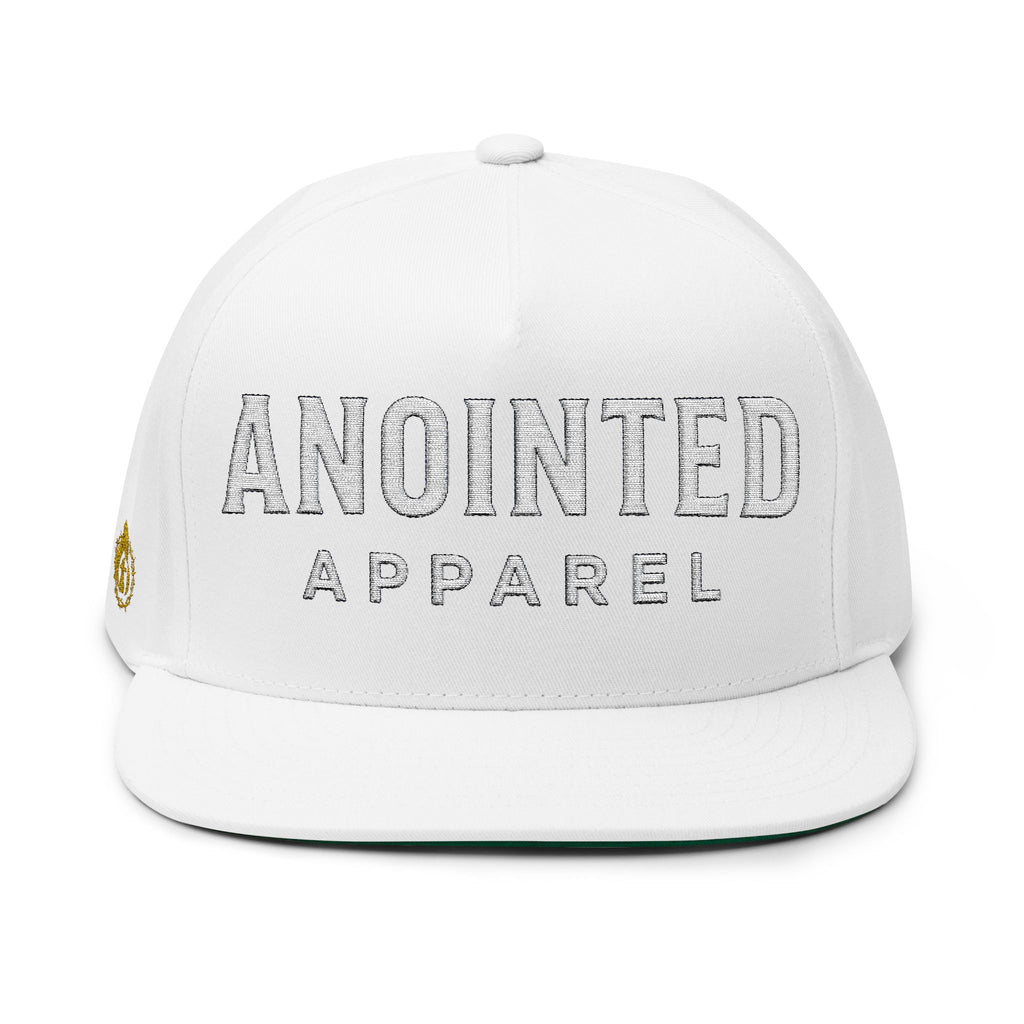Halo Series "Anointed" Flat Bill Snapback (White Lettering/Black Outline) (Embroidered Front/Side)