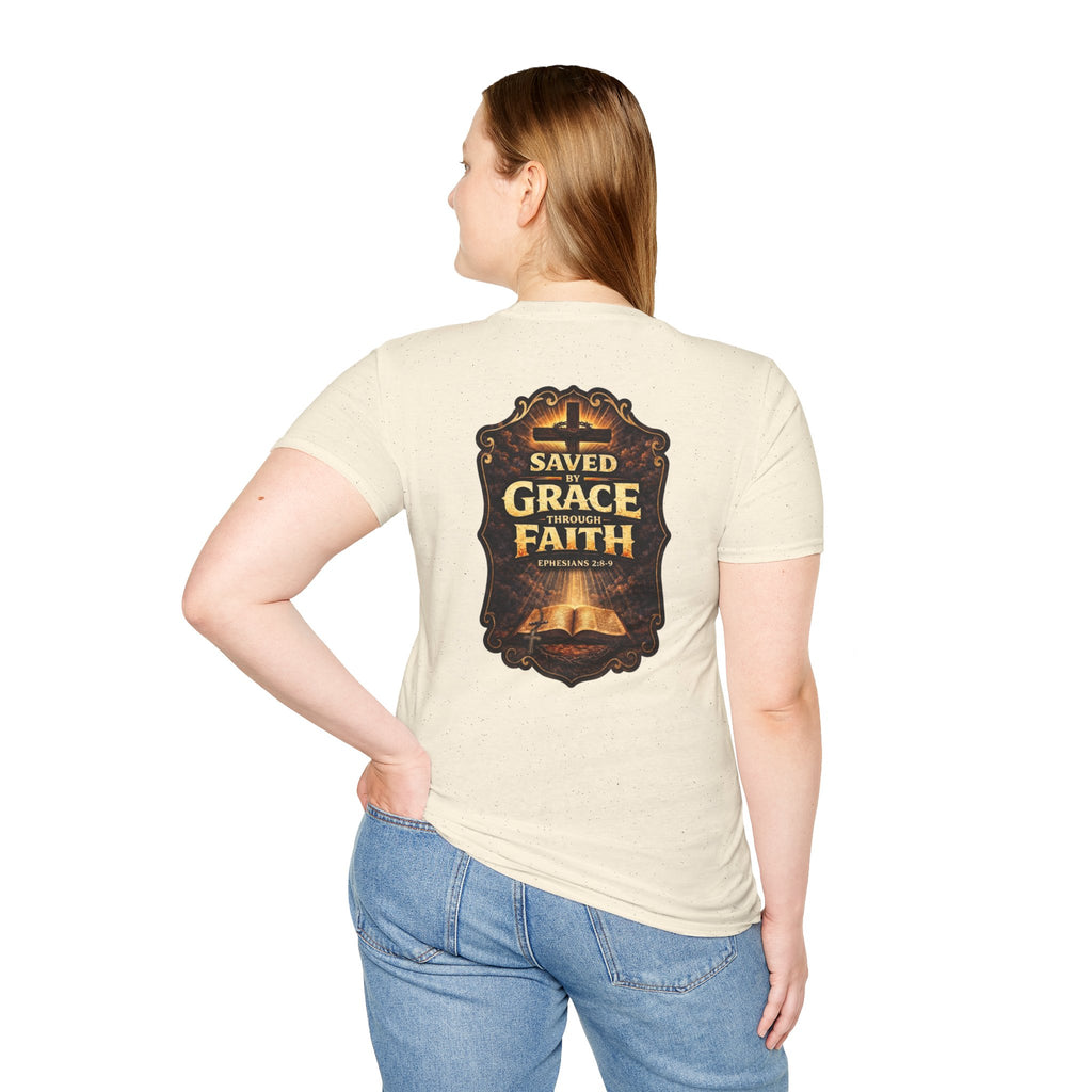 "Saved by Grace" (Design on Back/Logo on Front)