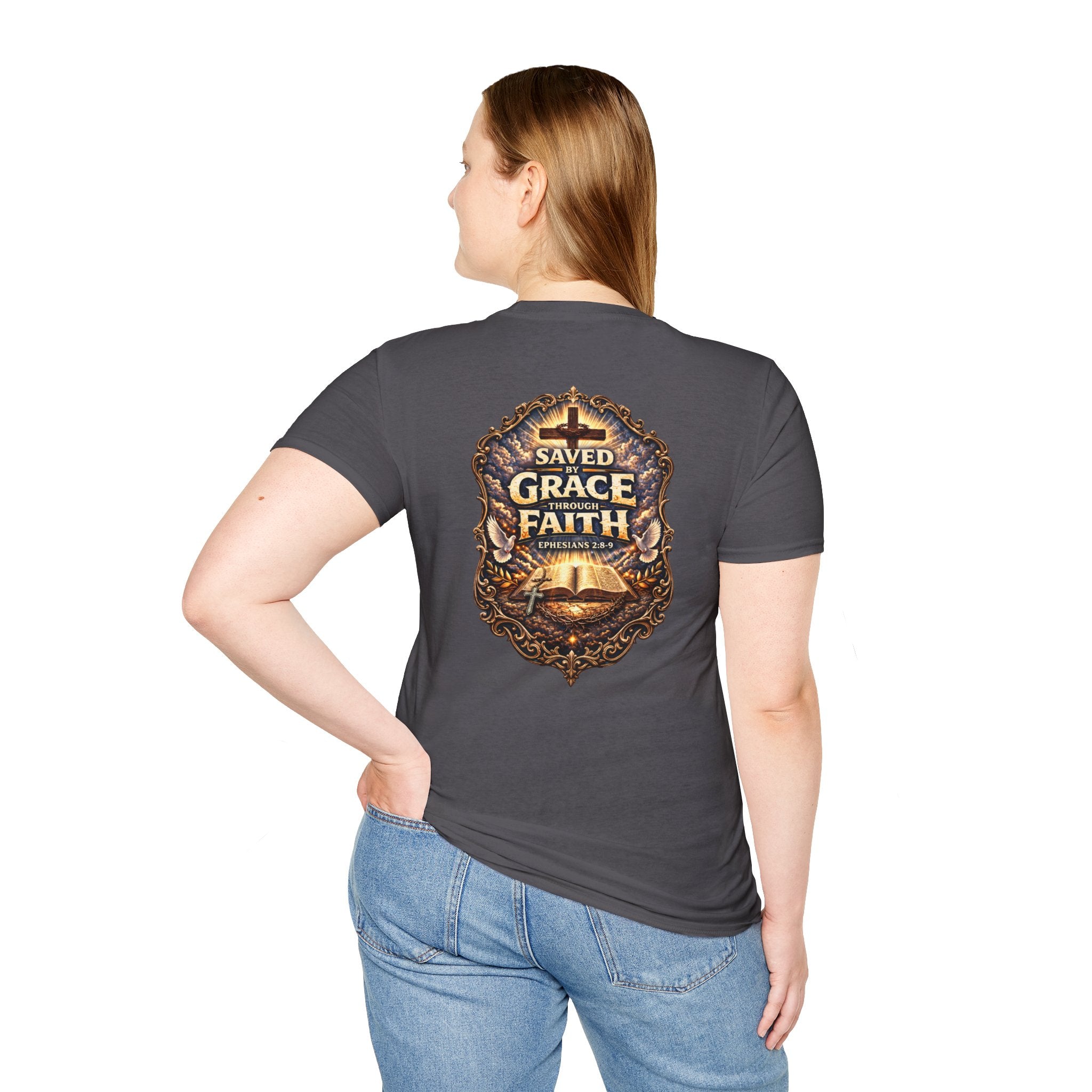 "Saved by Grace" (Alt Design) (Design on Back/Logo on Front)