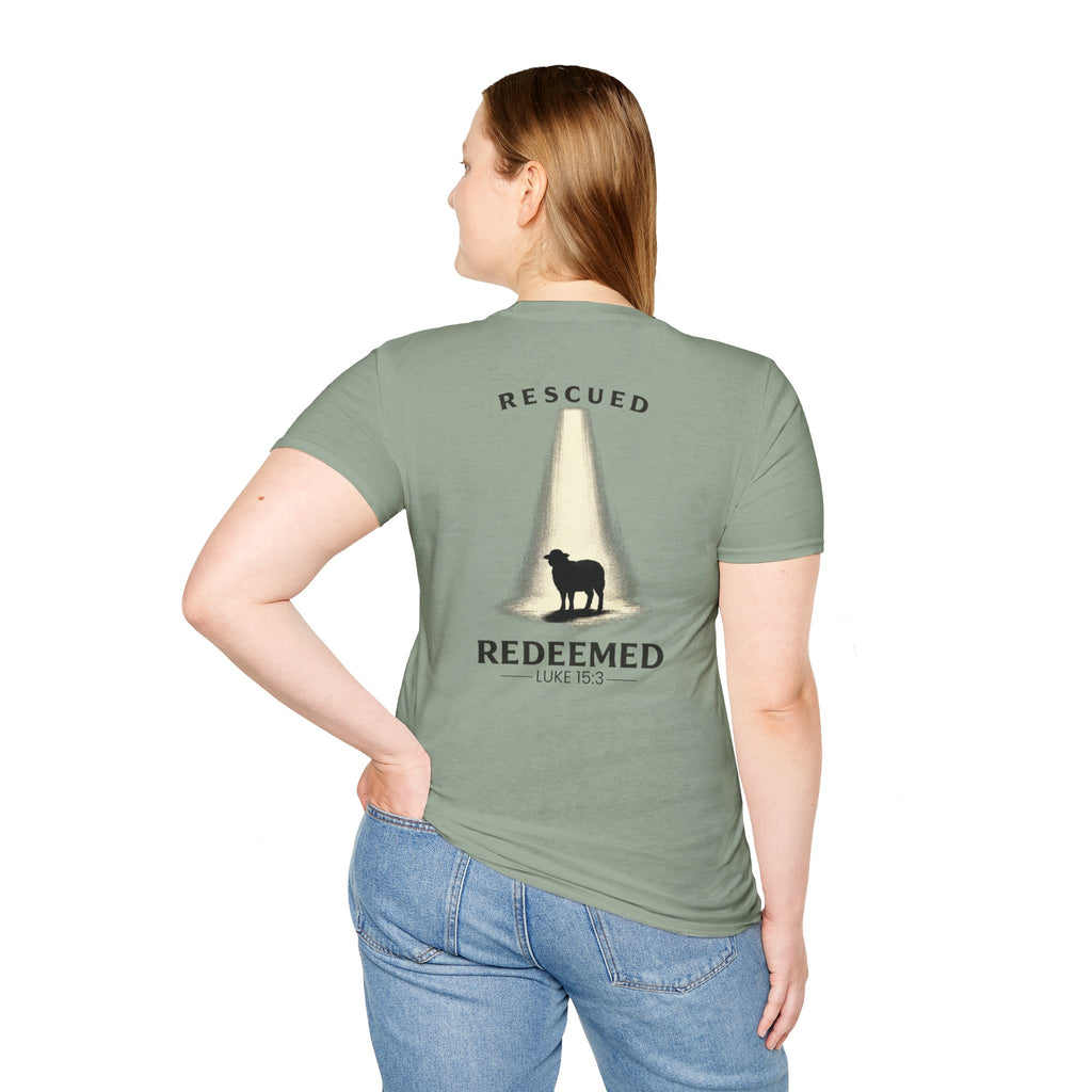 "Rescued and Redeemed" - Black Sheep Edition (Design on Back/Logo on Front)