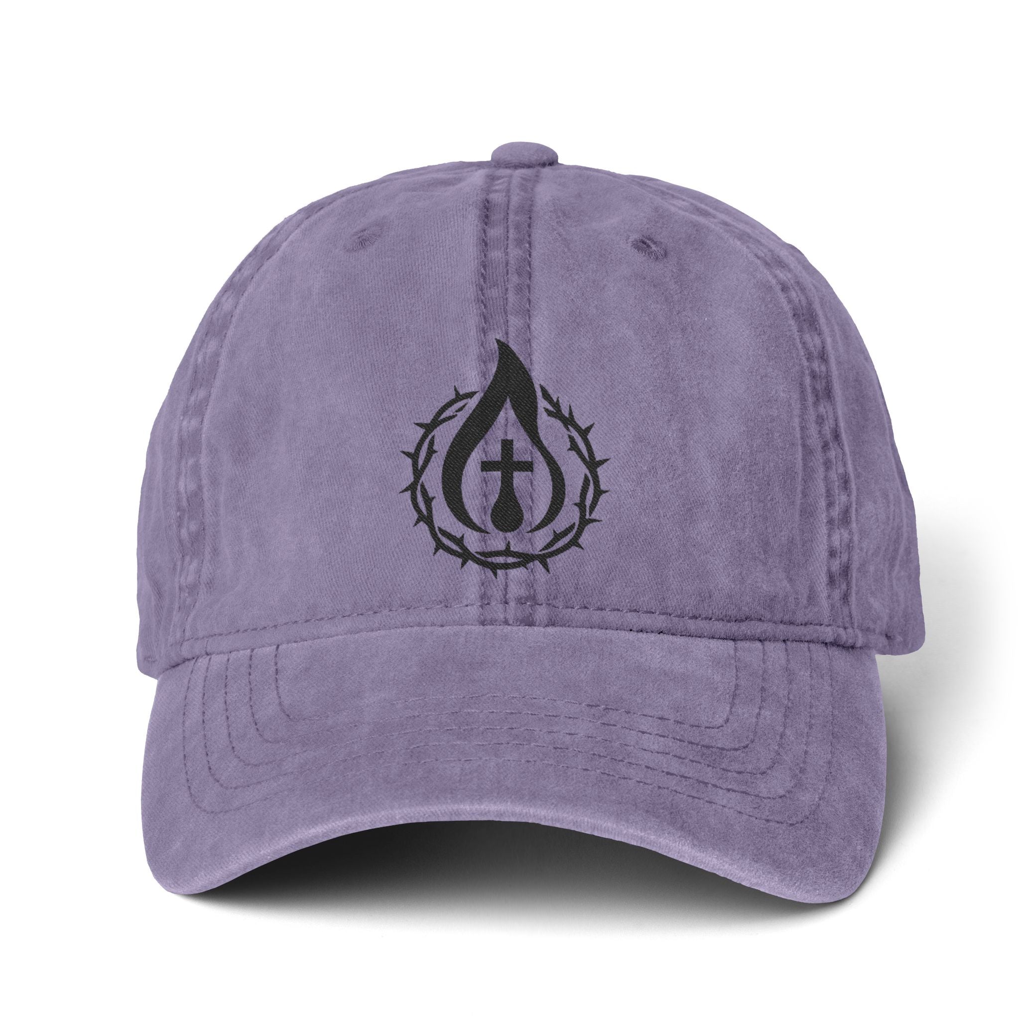 Women's "Anointed" Christian Cap (Black Logo) (makeup-resistant w/ concealed ponytail opening)