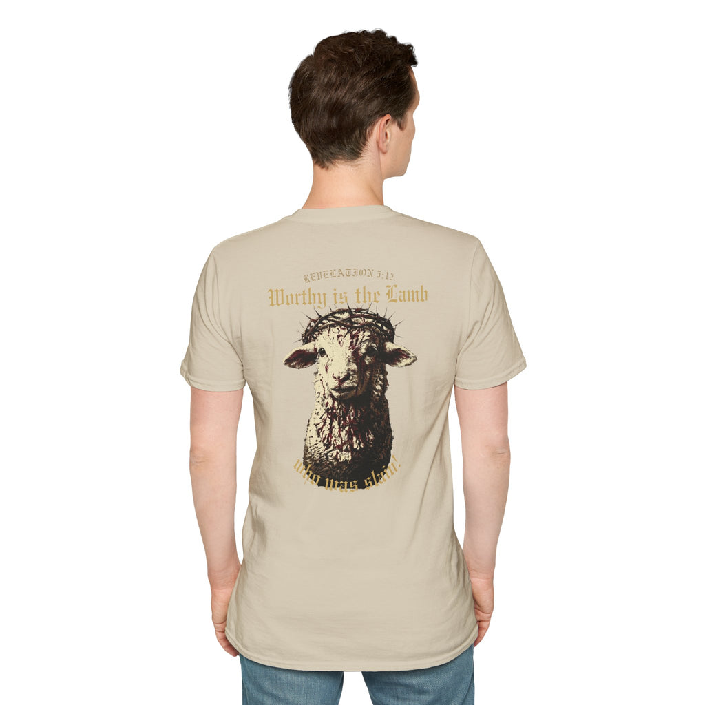 Revelation 5:12 - "Worthy is the Lamb" (Design on Back/Logo on Front)
