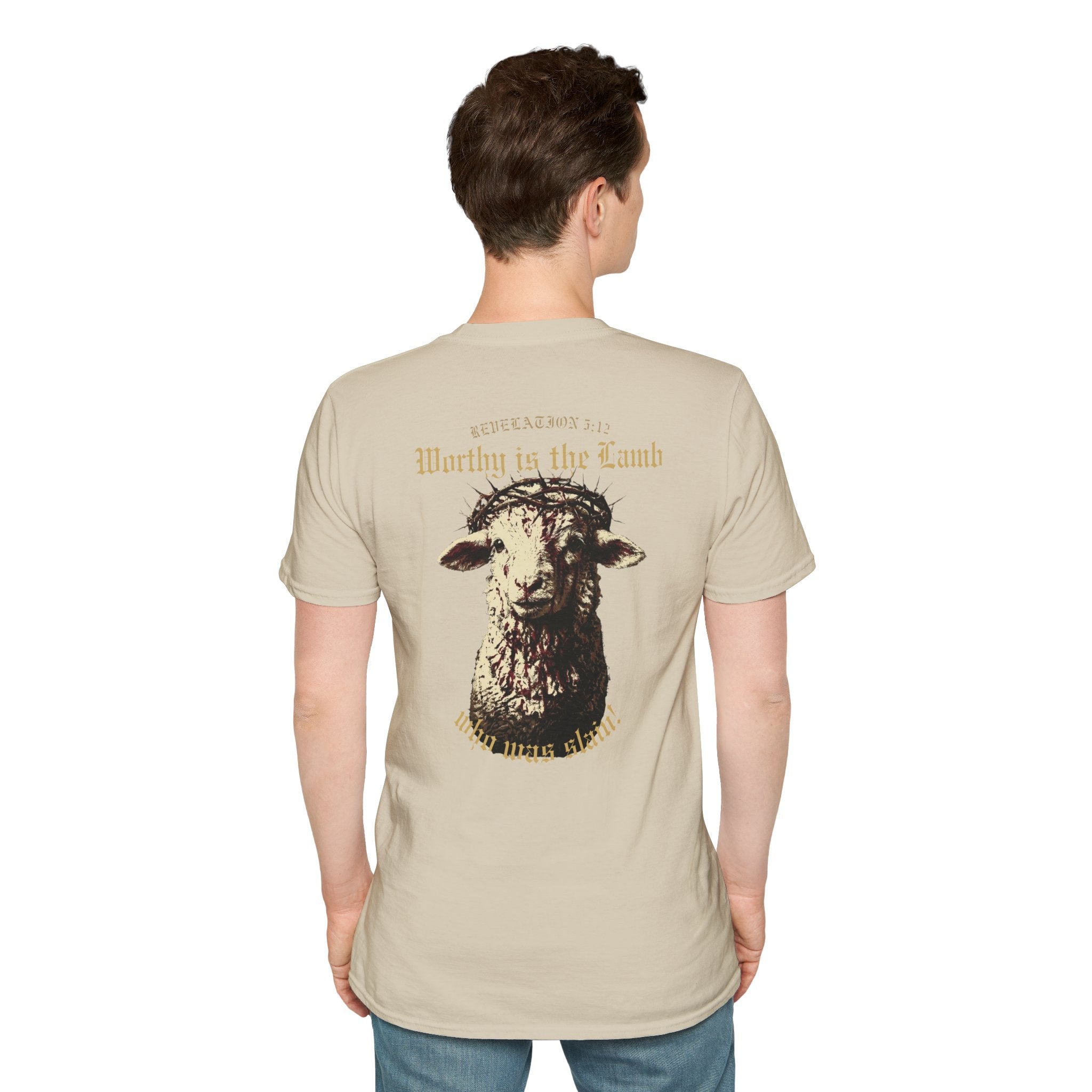 Revelation 5:12 - "Worthy is the Lamb" (Design on Back/Logo on Front)