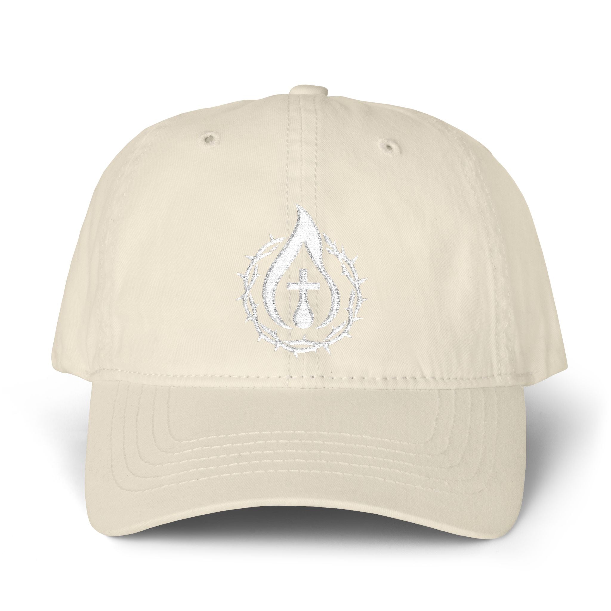 Women's "Anointed" Christian Cap (White Logo) (makeup-resistant w/ concealed ponytail opening)
