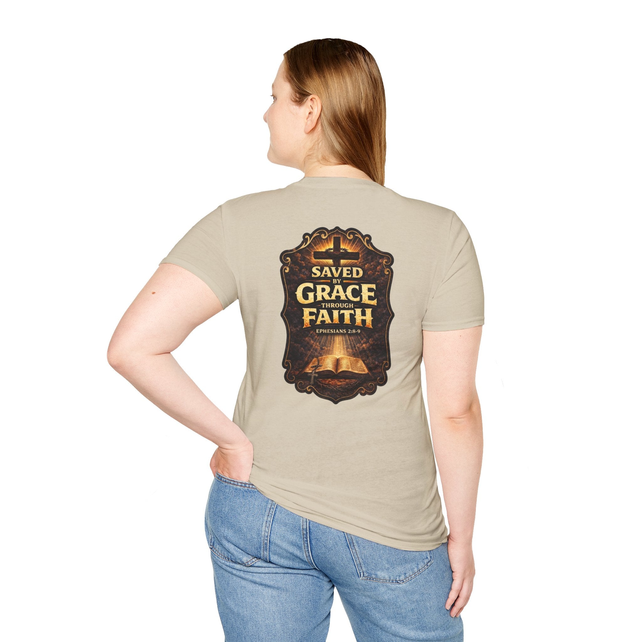 "Saved by Grace" (Design on Back/Logo on Front)