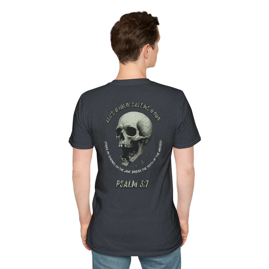 Psalm 3:7 - "Arise, O LORD!" (Monochrome) (Design on Back/Logo on Front)