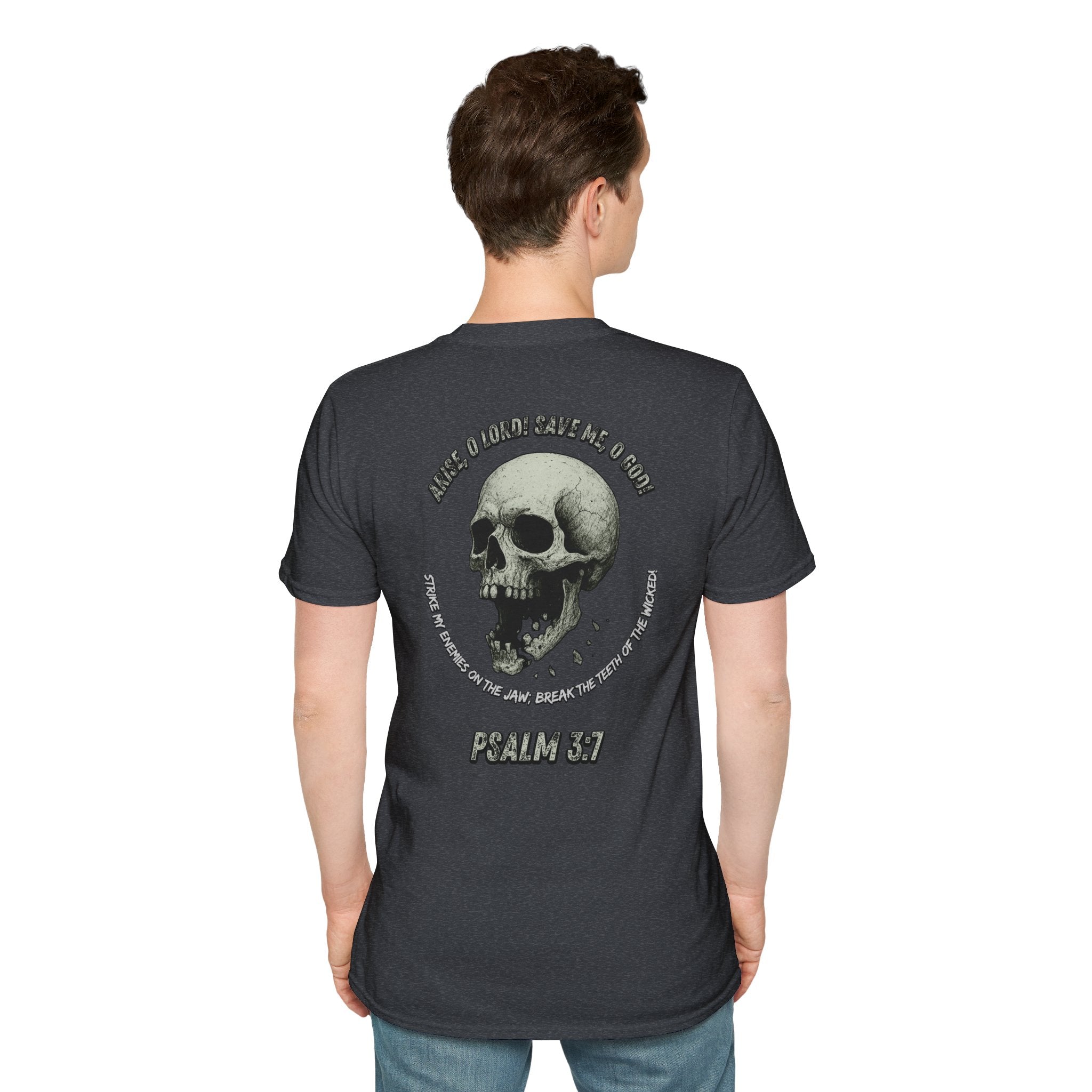 Psalm 3:7 - "Arise, O LORD!" (Monochrome) (Design on Back/Logo on Front)