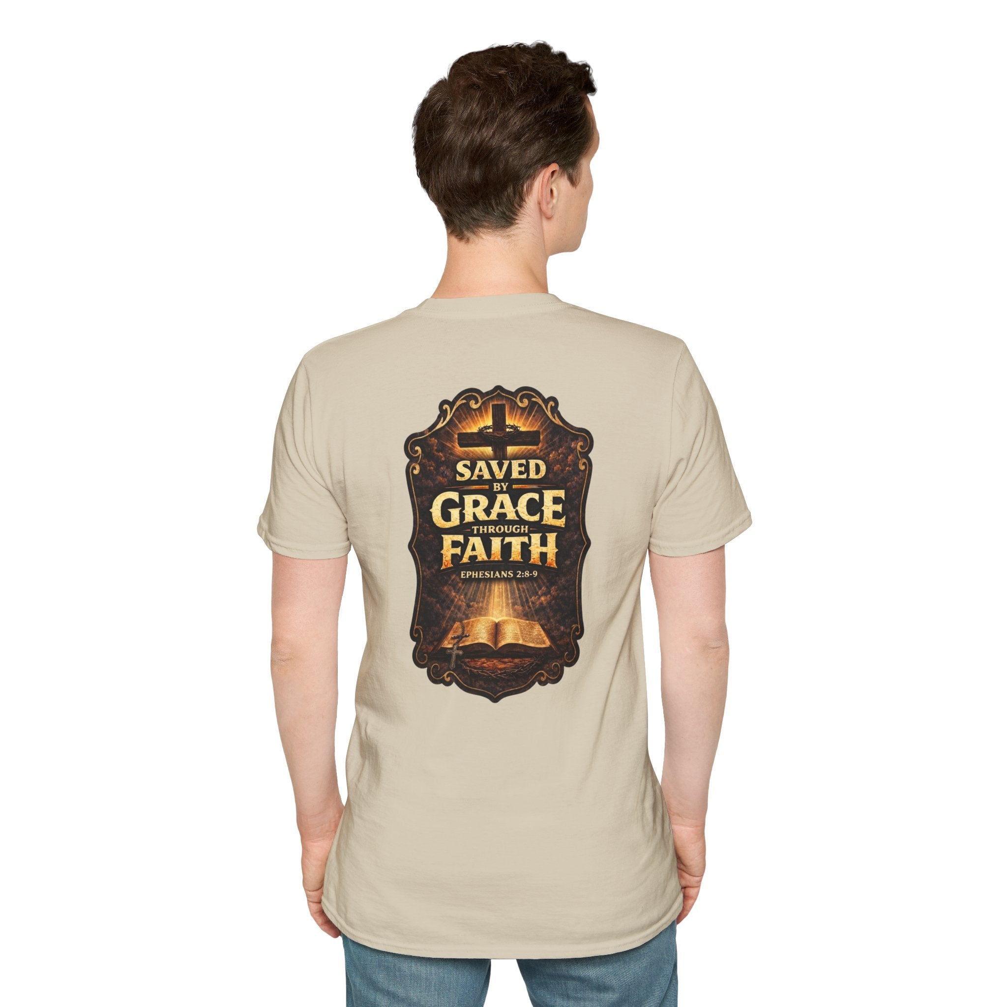"Saved by Grace" (Design on Back/Logo on Front)