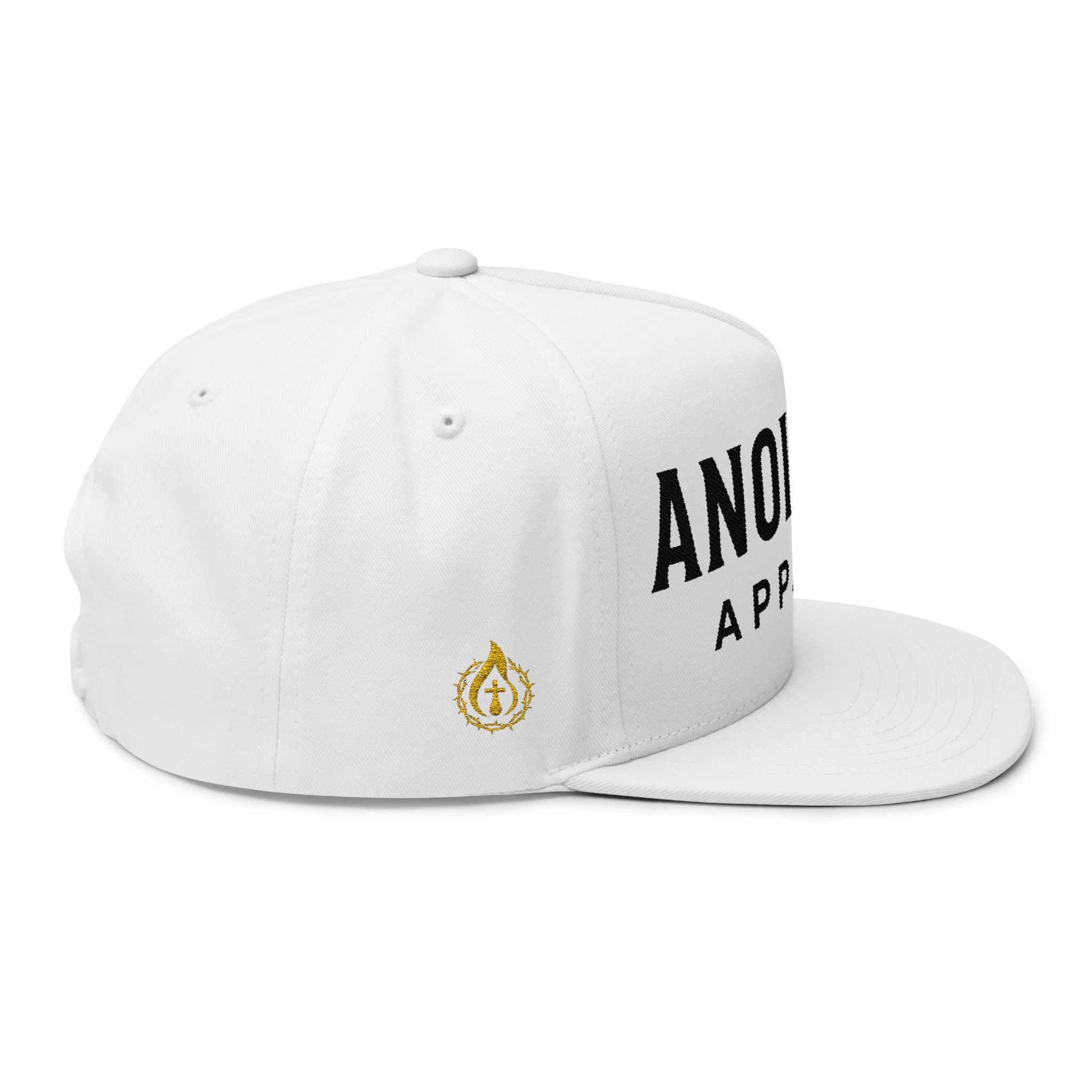 "Anointed" Flat Bill Snapback (Black) (Embroidered Front/Side)
