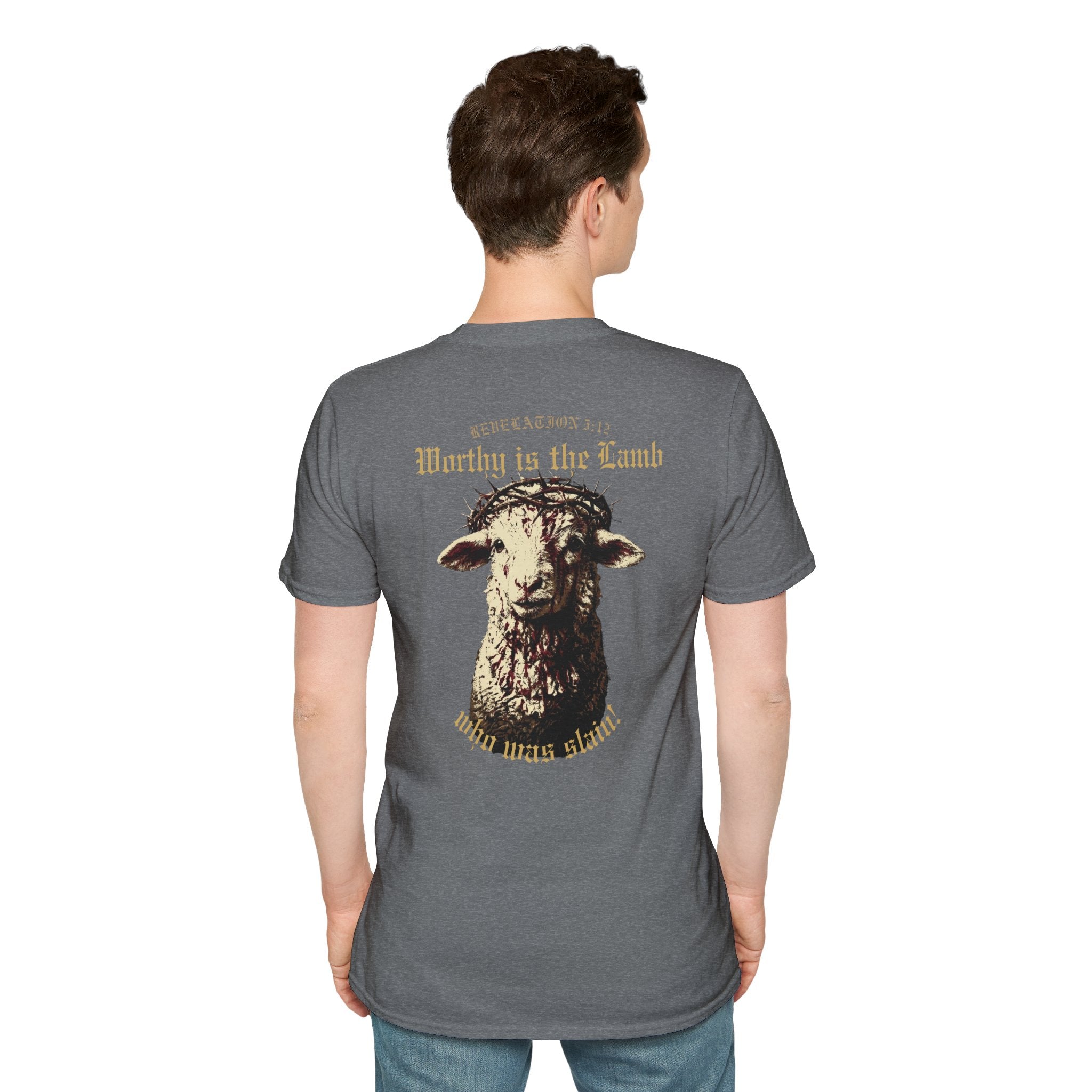 Revelation 5:12 - "Worthy is the Lamb" (Design on Back/Logo on Front)