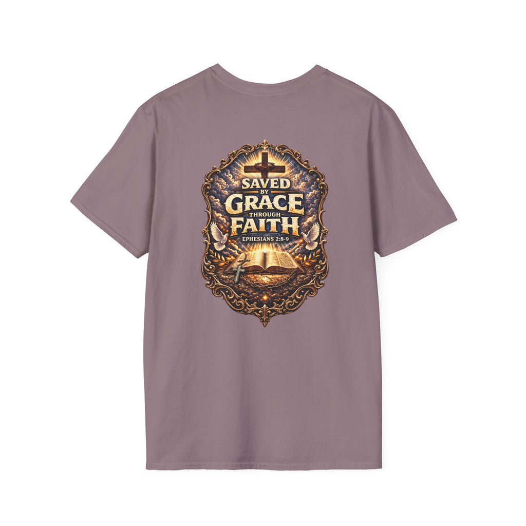 "Saved by Grace" (Alt Design) (Design on Back/Logo on Front)