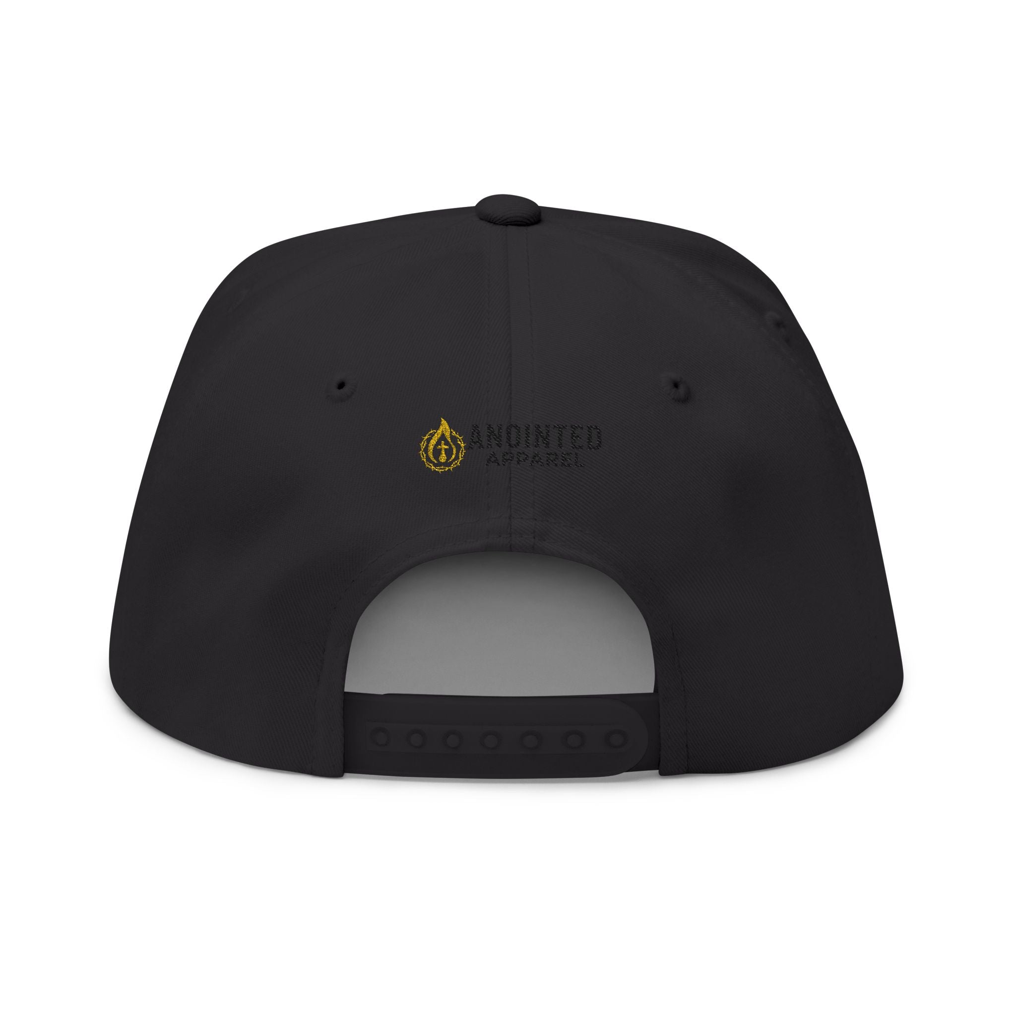 "YHWH" (Black) Flat Bill Snapback (Embroidered Front/Back)