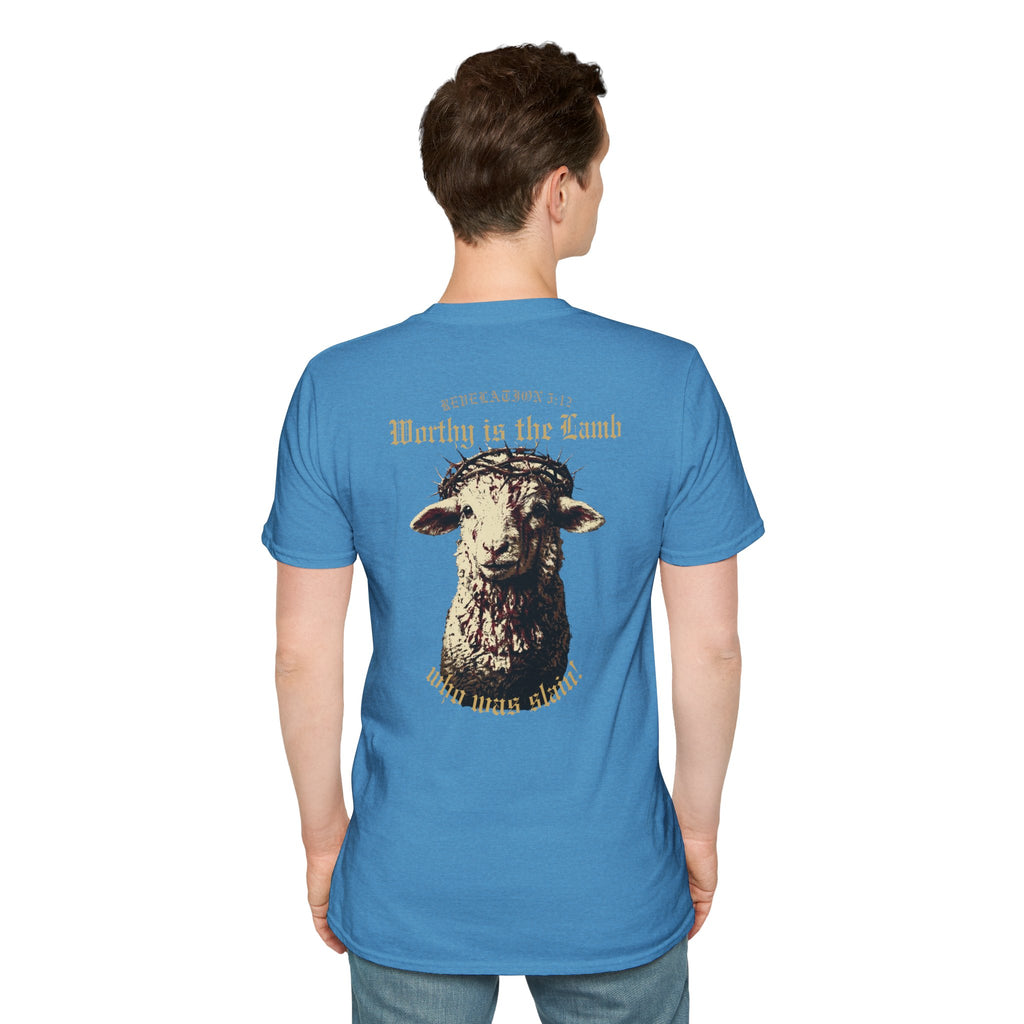 Revelation 5:12 - "Worthy is the Lamb" (Design on Back/Logo on Front)