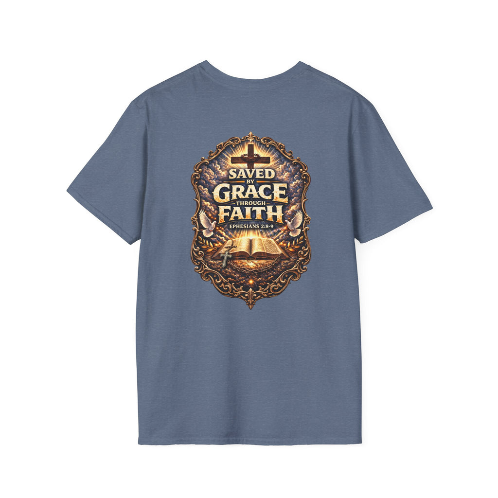 "Saved by Grace" (Alt Design) (Design on Back/Logo on Front)