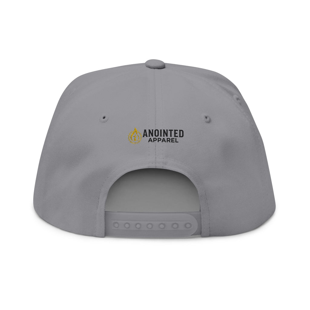 "YHWH" (Black) Flat Bill Snapback (Embroidered Front/Back)