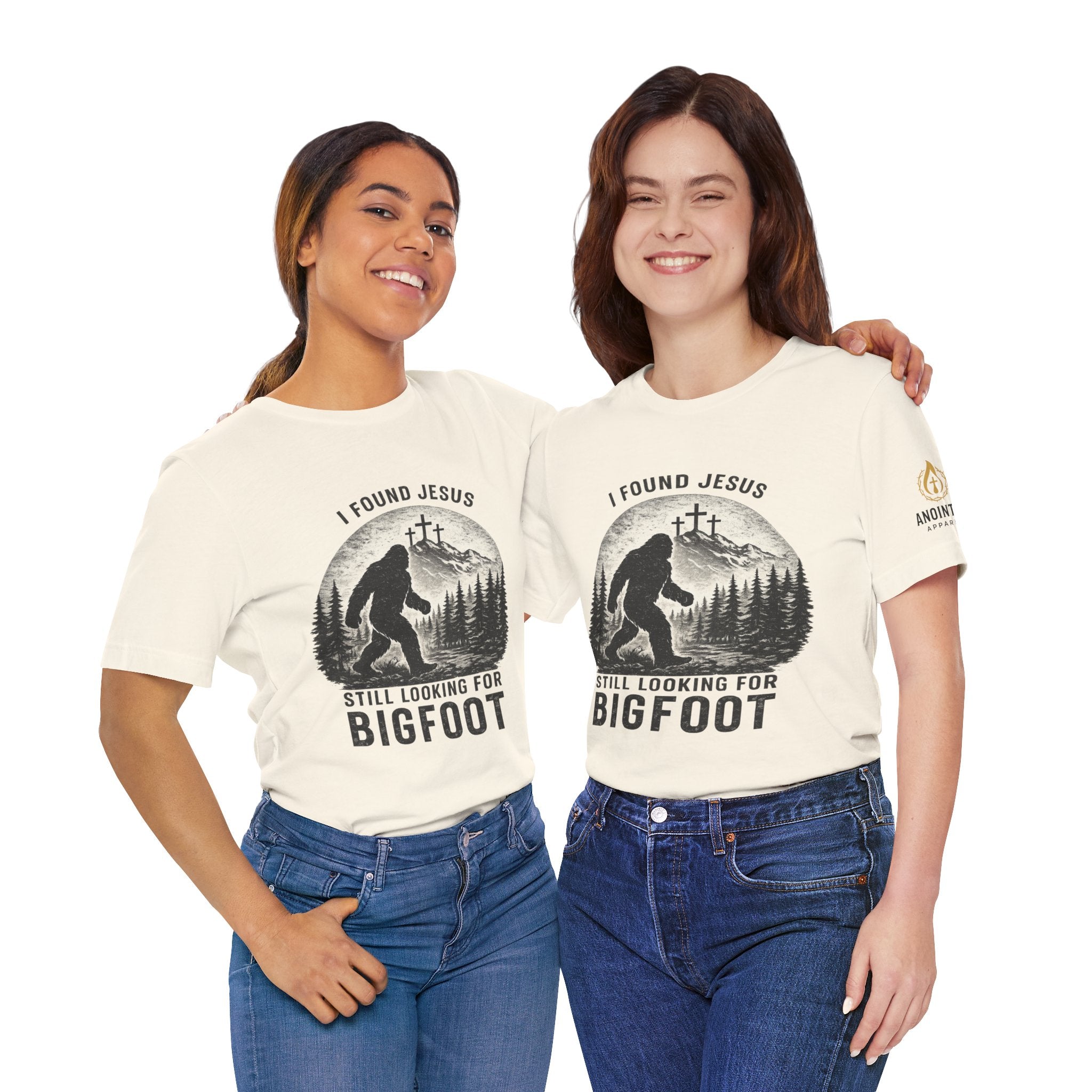 "Jesus and Bigfoot" (Design on Front/Logo on Sleeve)