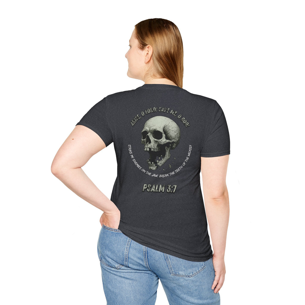 Psalm 3:7 - "Arise, O LORD!" (Monochrome) (Design on Back/Logo on Front)