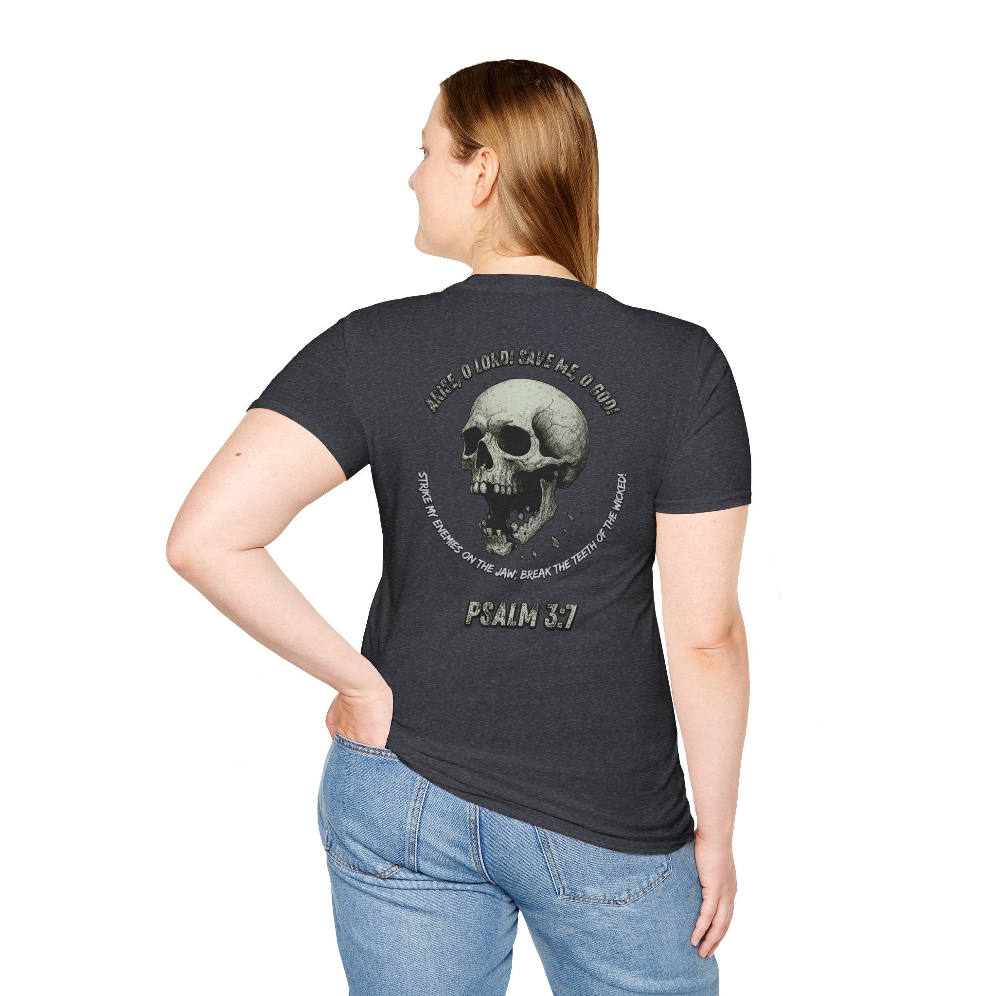 Psalm 3:7 - "Arise, O LORD!" (Monochrome) (Design on Back/Logo on Front)