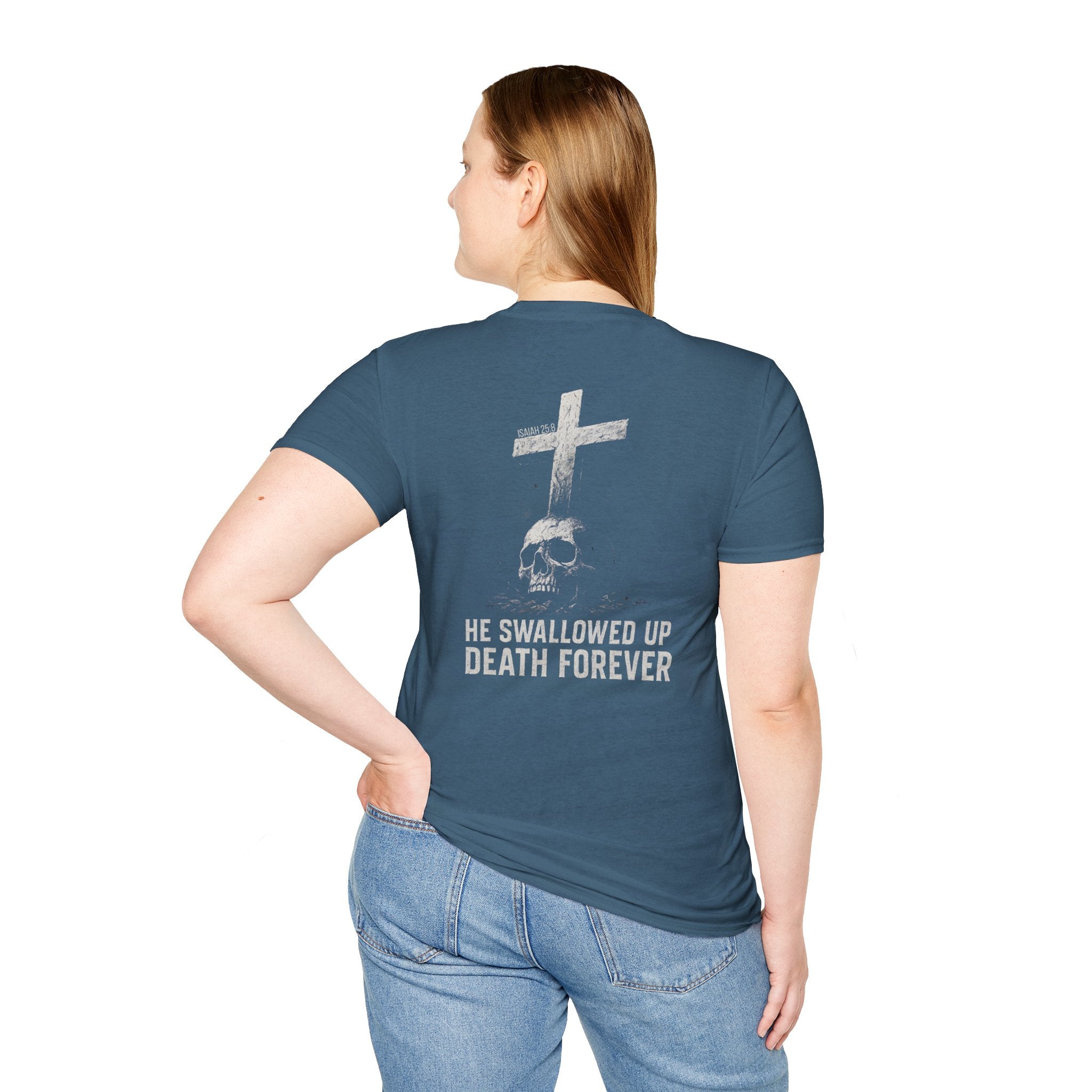 "Swallowed Death" (Light) (Design on Back/Logo on Front)