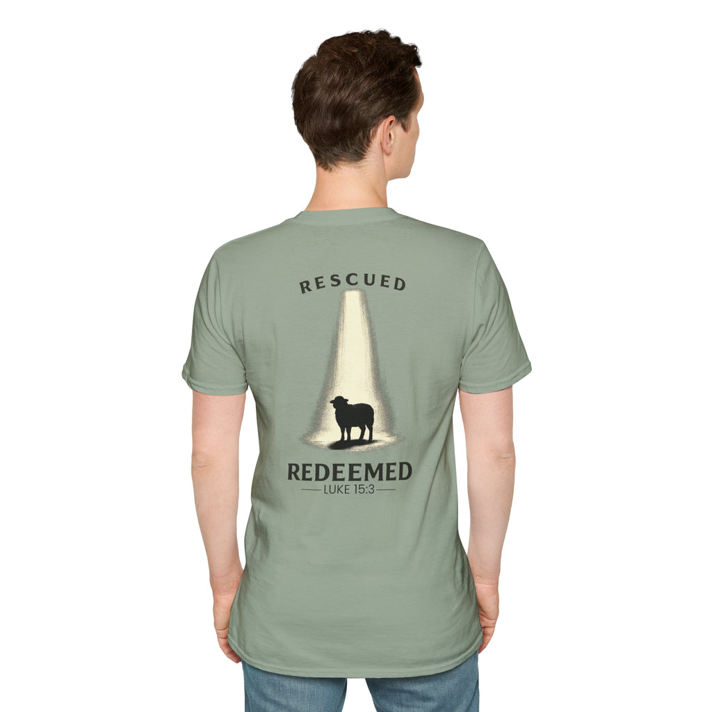 "Rescued and Redeemed" - Black Sheep Edition (Design on Back/Logo on Front)