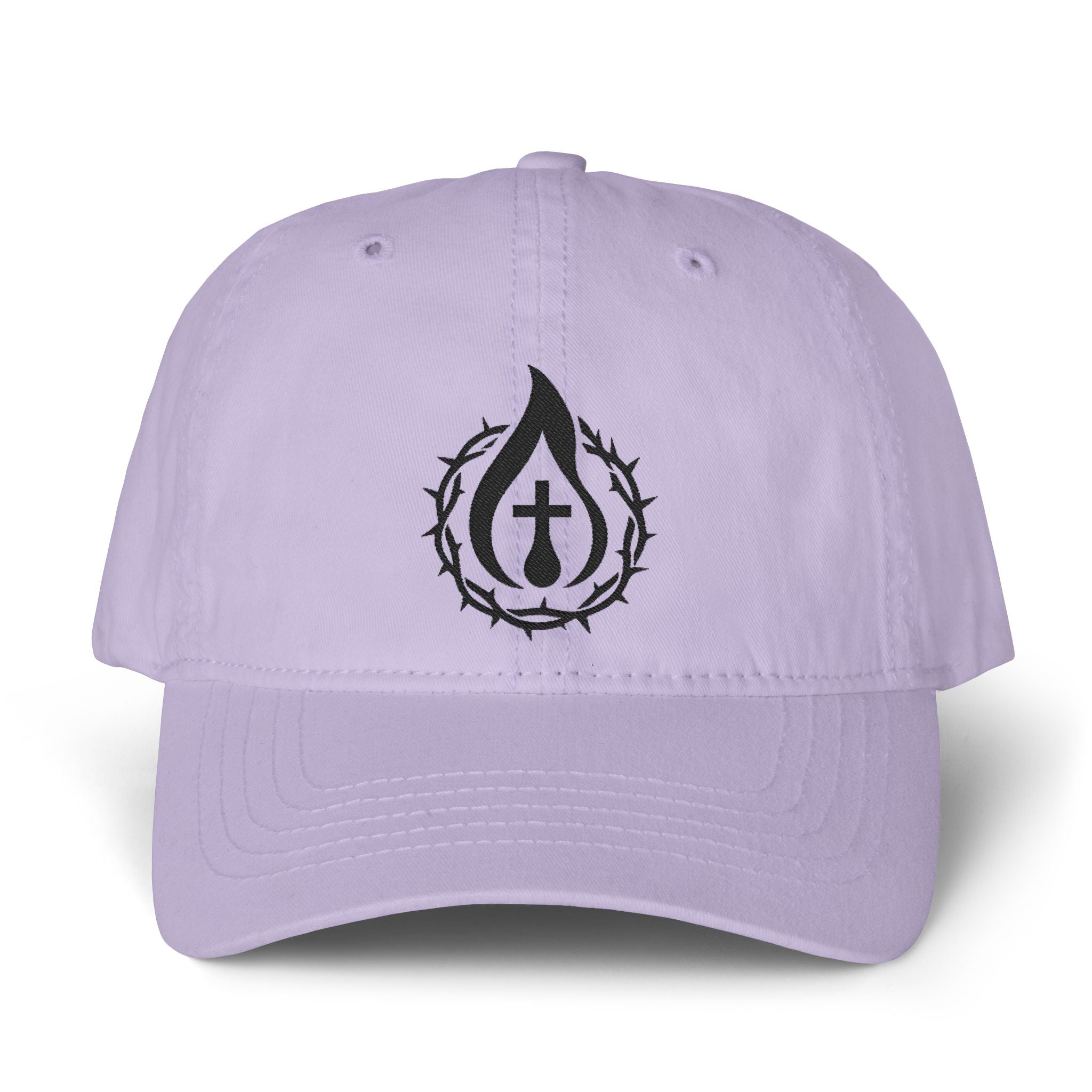 Women's "Anointed" Christian Cap (Black Logo) (makeup-resistant w/ concealed ponytail opening)