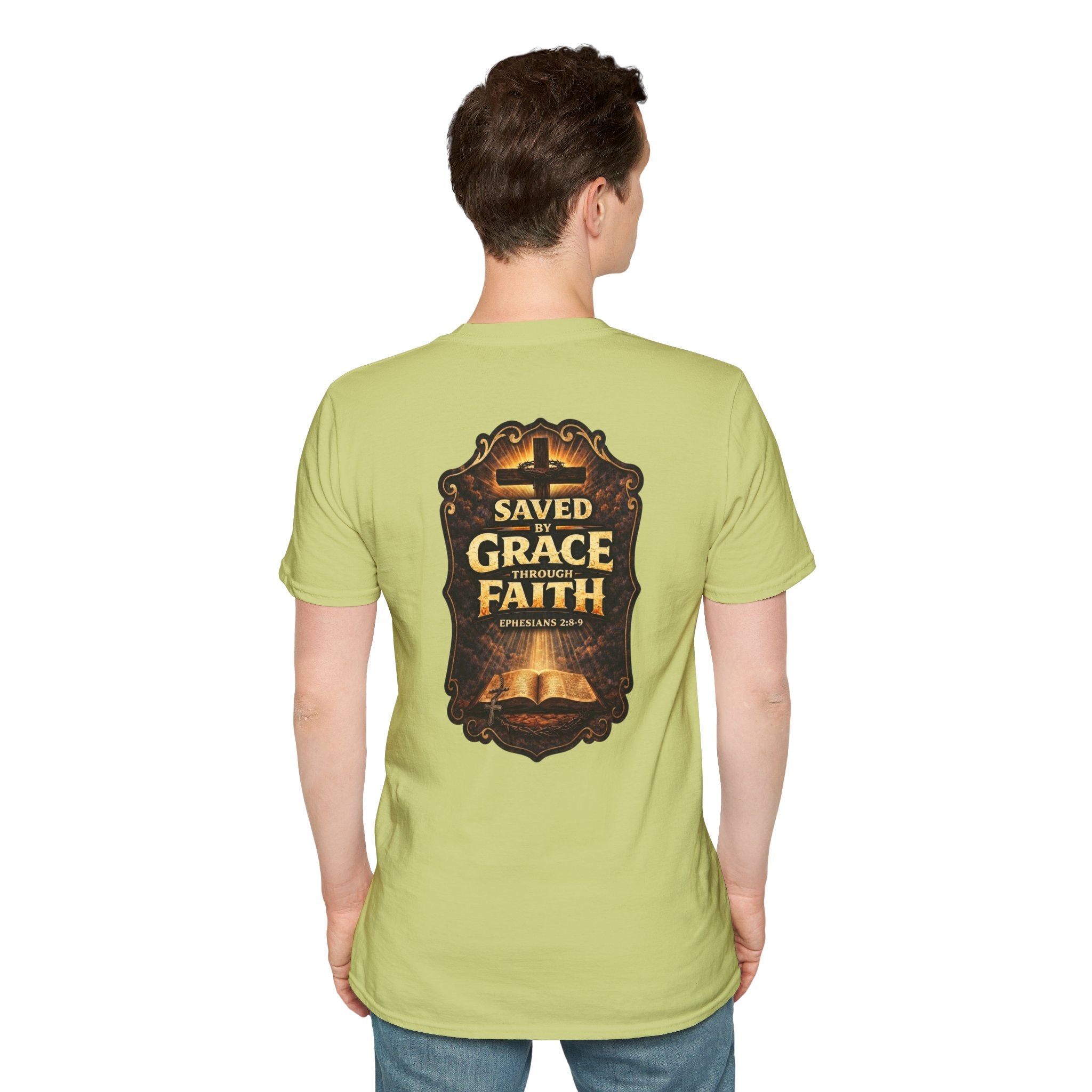 "Saved by Grace" (Design on Back/Logo on Front)